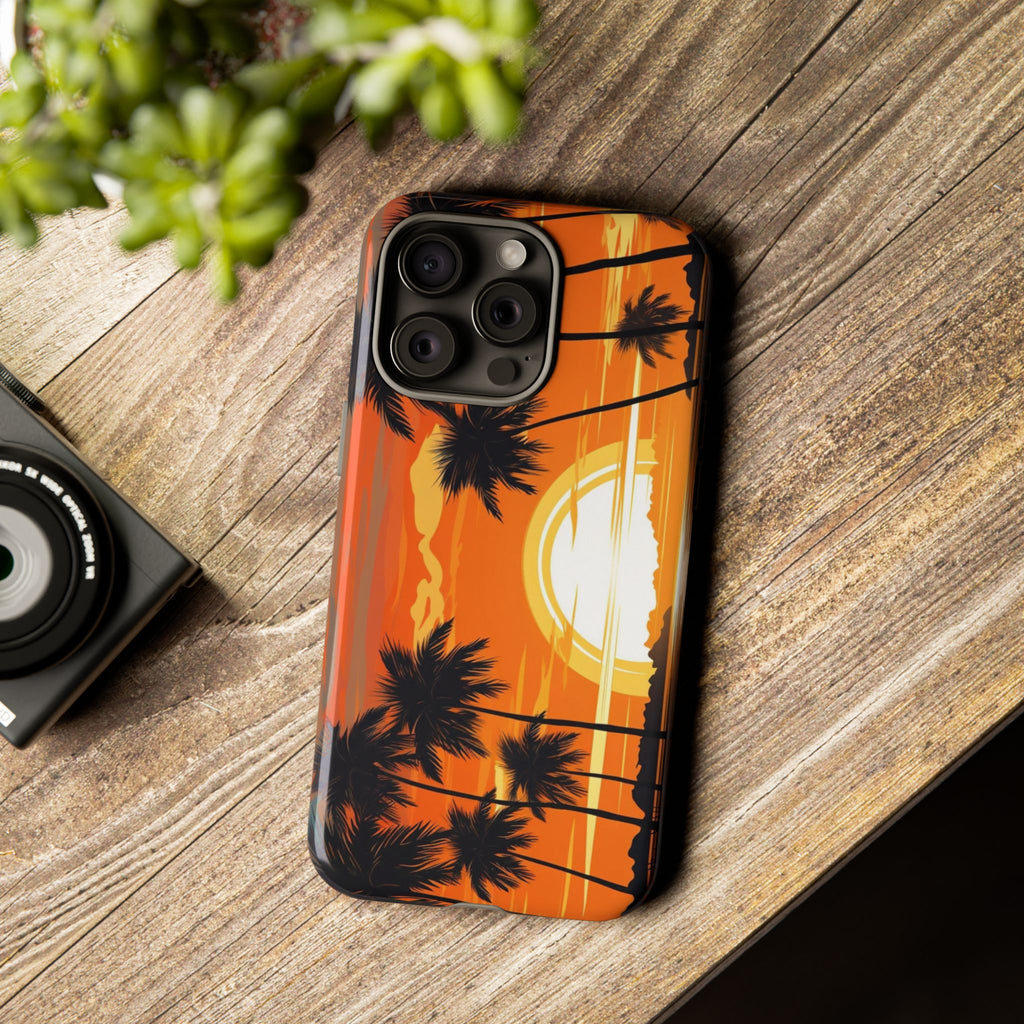 Sunset Palm Trees Tough Phone Cases for iPhone and Android