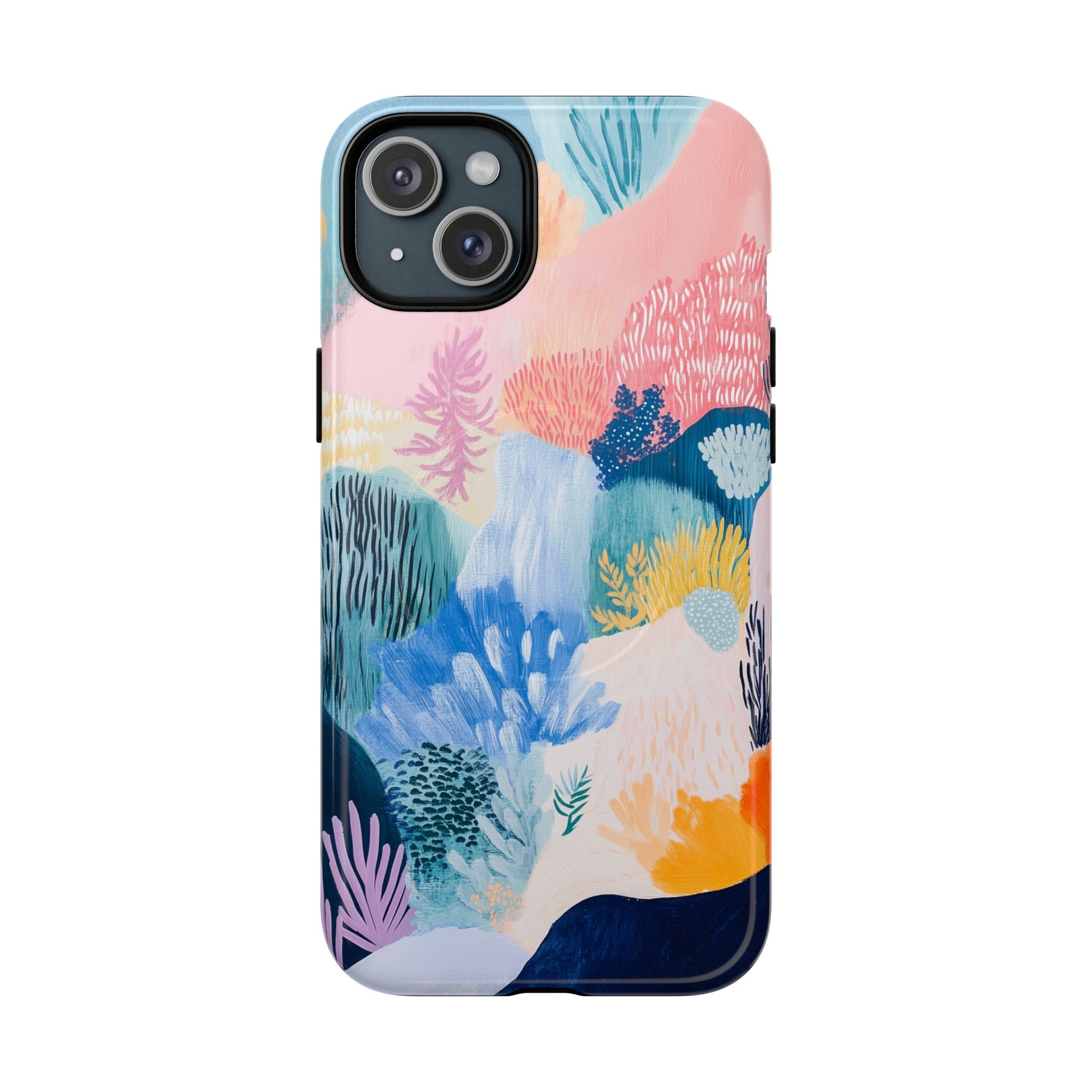 Cottagecore Coral Reef Pastel Abstract Art Magsafe Field Landscape  Floral Nature Hand Painted Artistic iPhone 14 15 16 Pro Max Plus