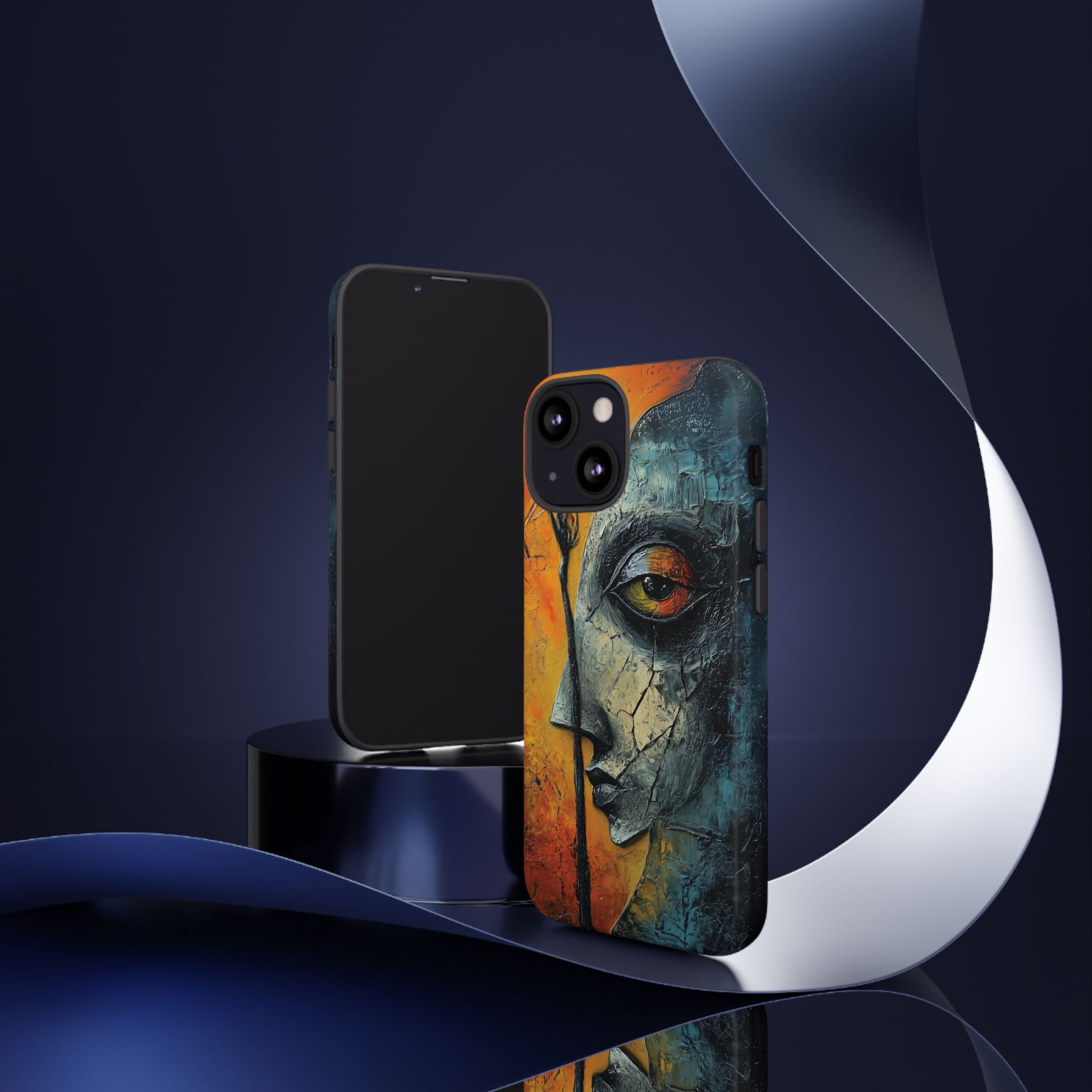 Surrealist Art Phone Case Salvador Dali Style Face Tough Case Unique Artistic 3D Textured Look Surrealism Gift Art iPhone 13 14 15 16