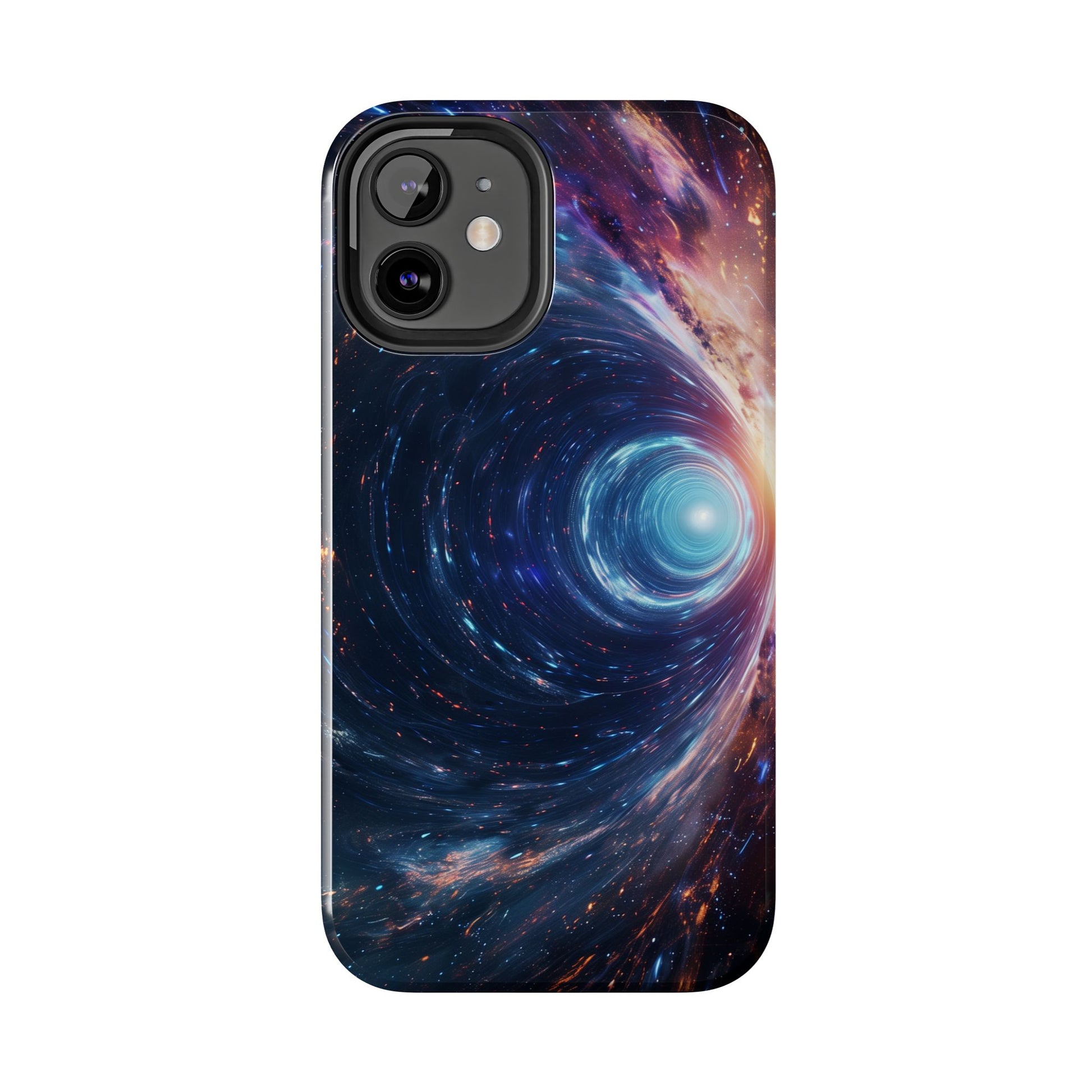 Geeky iPhone Case - Space Geek Case - Space Wormholes Phone Case - Cosmic Galaxy Cover with Futuristic Wormhole Design - Sci-Fi iphone Case