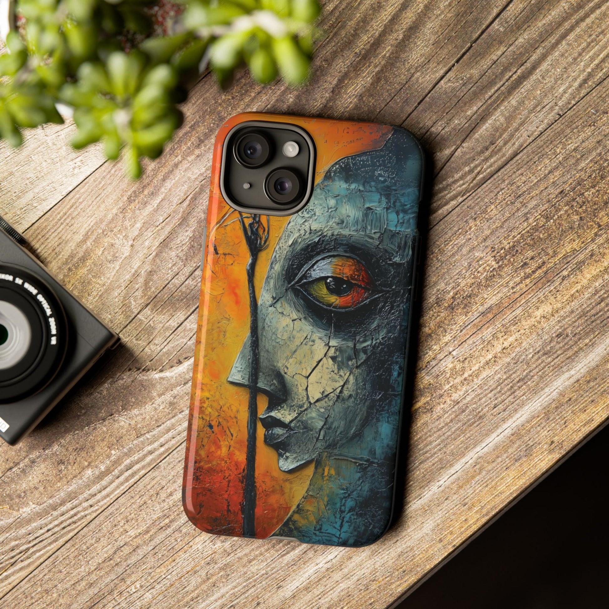 Surrealist Art Phone Case Salvador Dali Style Face Tough Case Unique Artistic 3D Textured Look Surrealism Gift Art iPhone 13 14 15 16