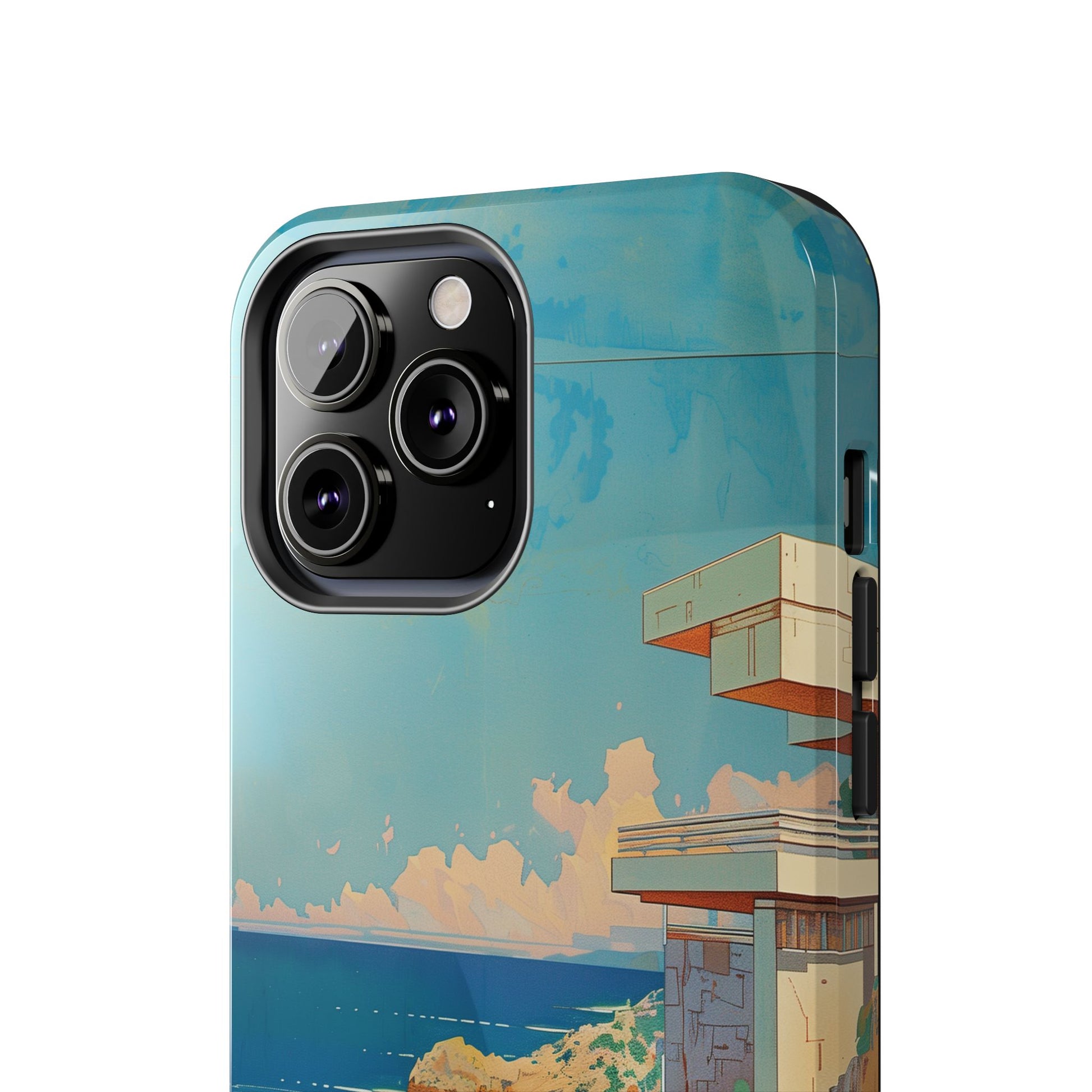 Retro Beach Scene Phone Case, Vintage Tropical Ocean iPhone Case, Summer Beach Phone Cover for iPhone, iphone 15 pro max
