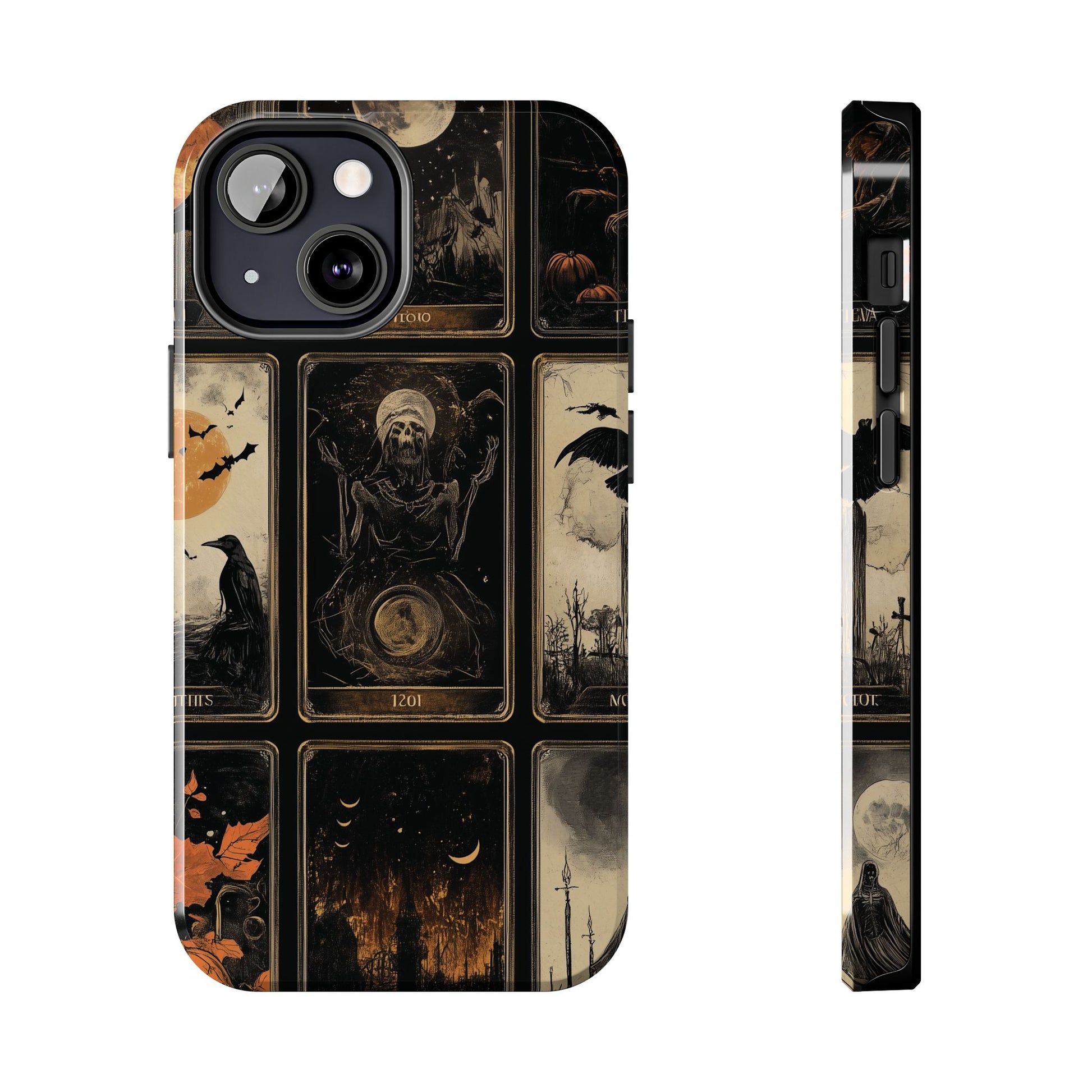 Dark Academia Tarot Card The Crow Mystical Phone Case Psychic Dark Halloween Gothic Phone Case Street iPhone 15 Pro Max Samsung Galaxy D