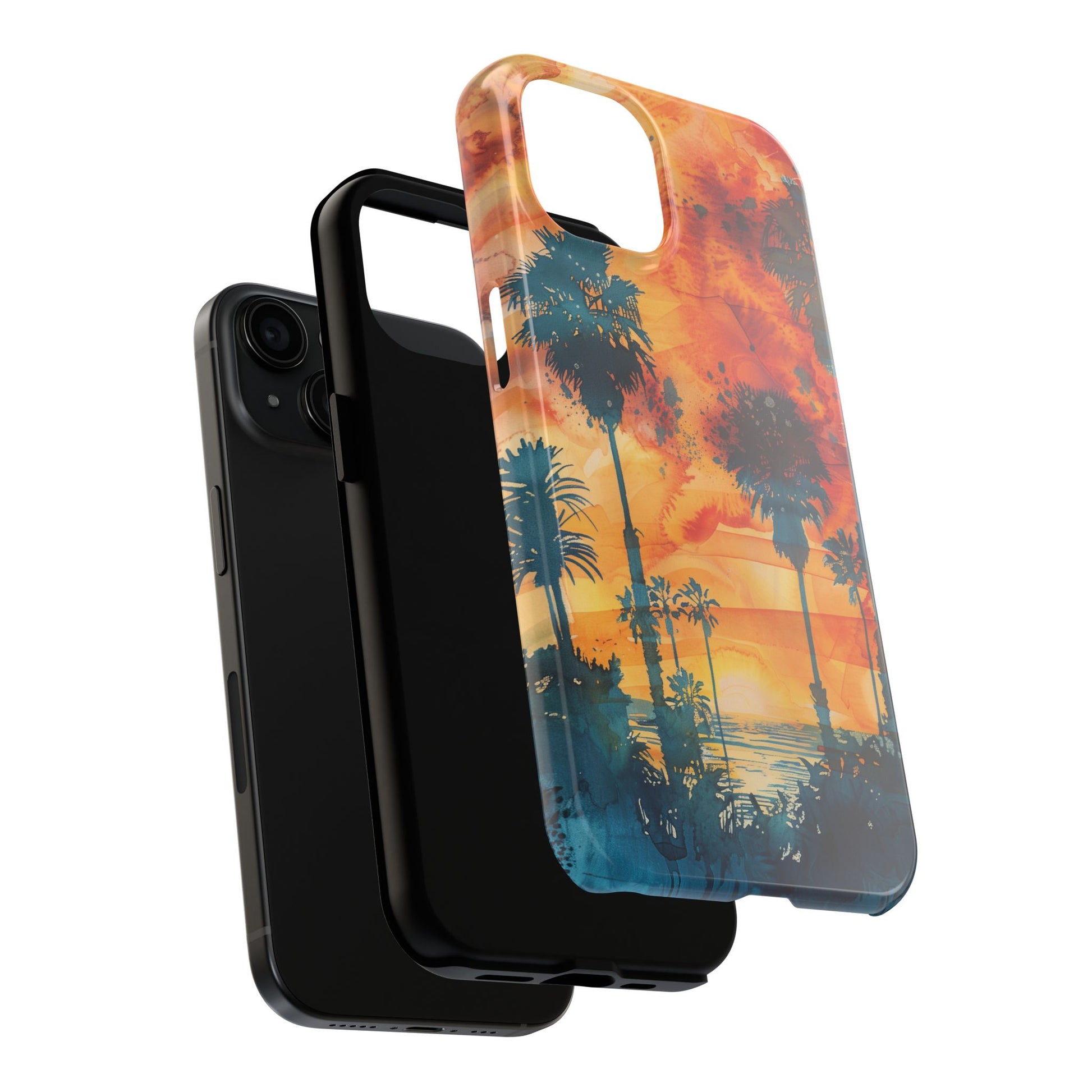 Los Angeles Sunset iPhone Case, Golden Hour Scenic View, Hollywood Hills Sunset Phone Case, Palm Trees Phone Case, iphone 15 pro max case