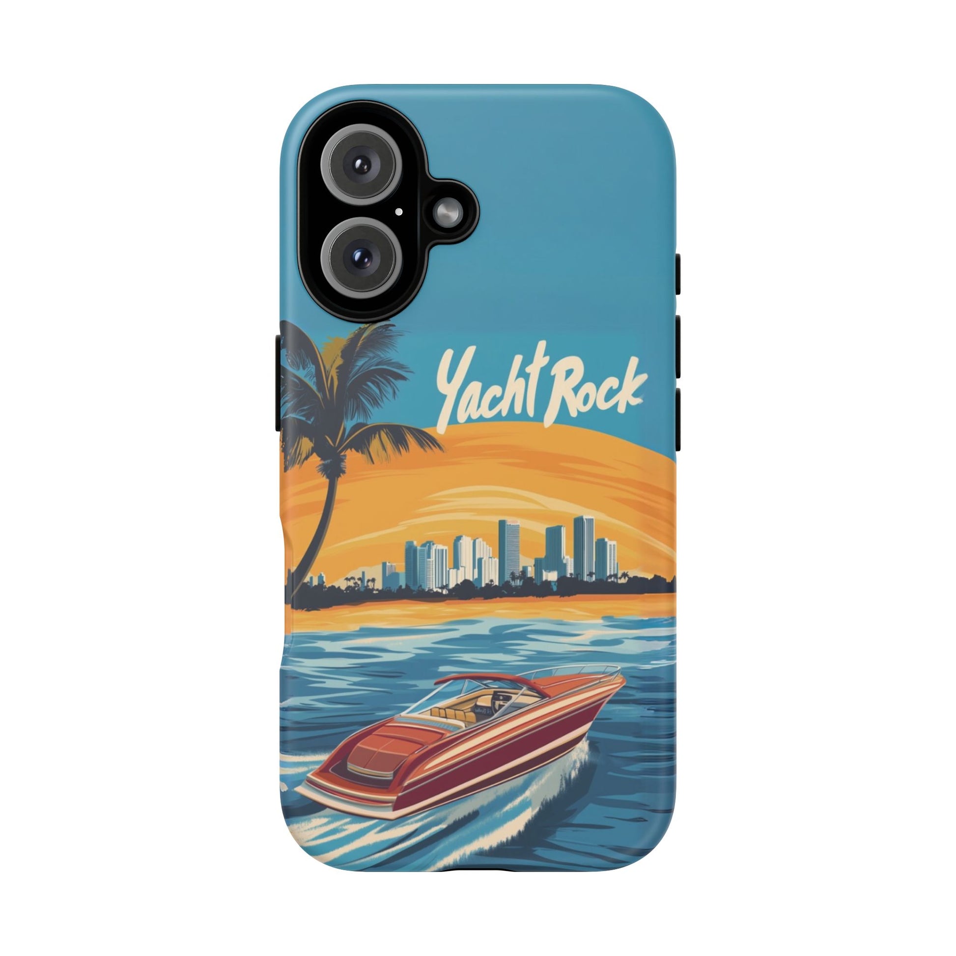 Yacht Rock Phone Case Custom iPhone 13 14 15 16 Pro Max Sunset Cruise Harbor Miami Vice Yacht Rock Gift Boating Captain South Beach Surfing