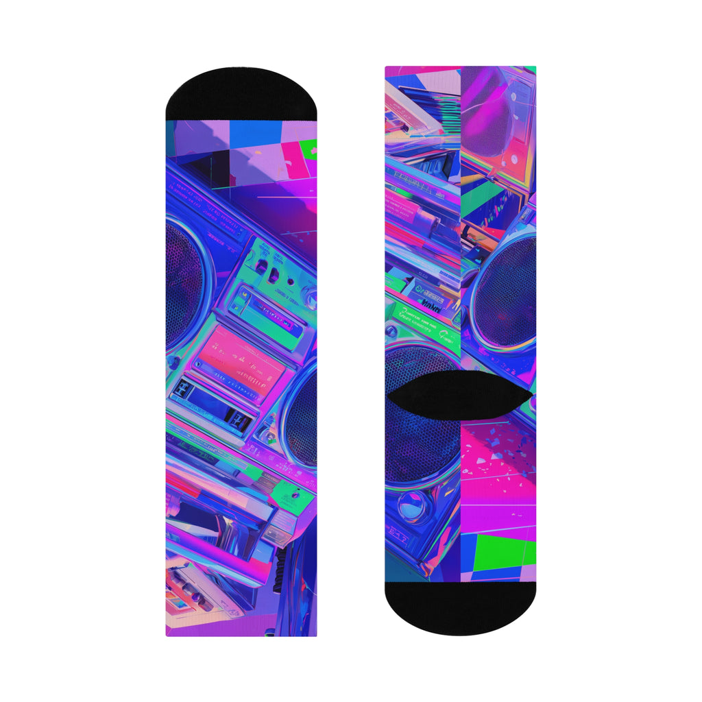 Neon Boom Box Socks Unisex One size Fits All