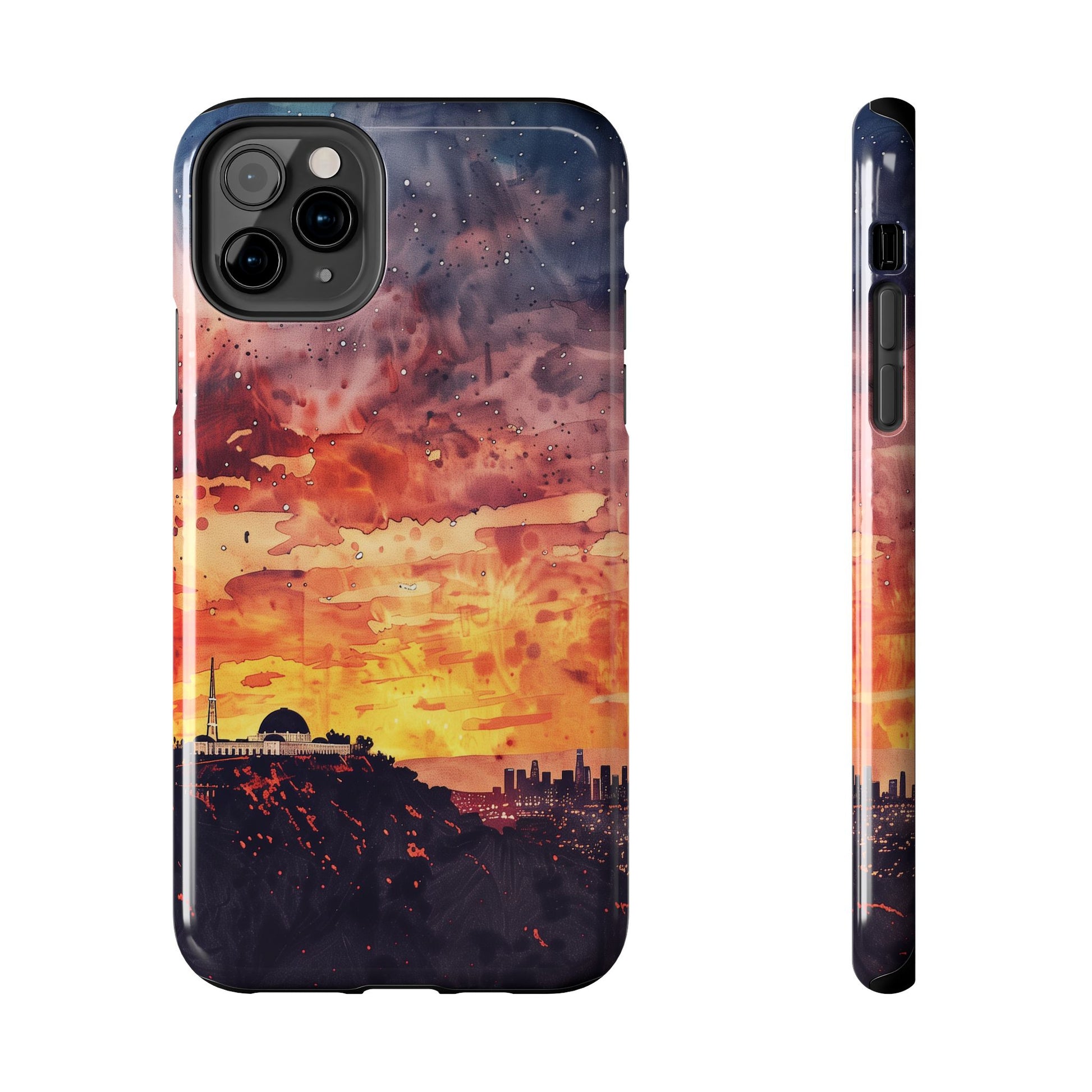 Los Angeles Sunset iPhone Case, Golden Hour Scenic View, Hollywood Hills Sunset Phone Case, Palm Trees Phone Case, iphone 15 pro max case