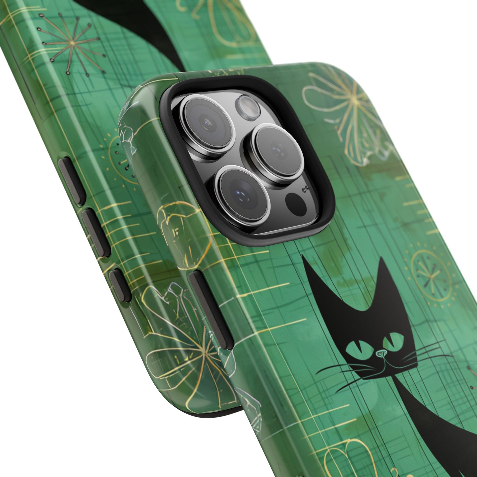 Mid-Century Modern Phone Case-Case, Mid Mod iPhone Case, Atomic Cats iPhone Case, Retro Chic Smartphone Cover, Unique Phone Case