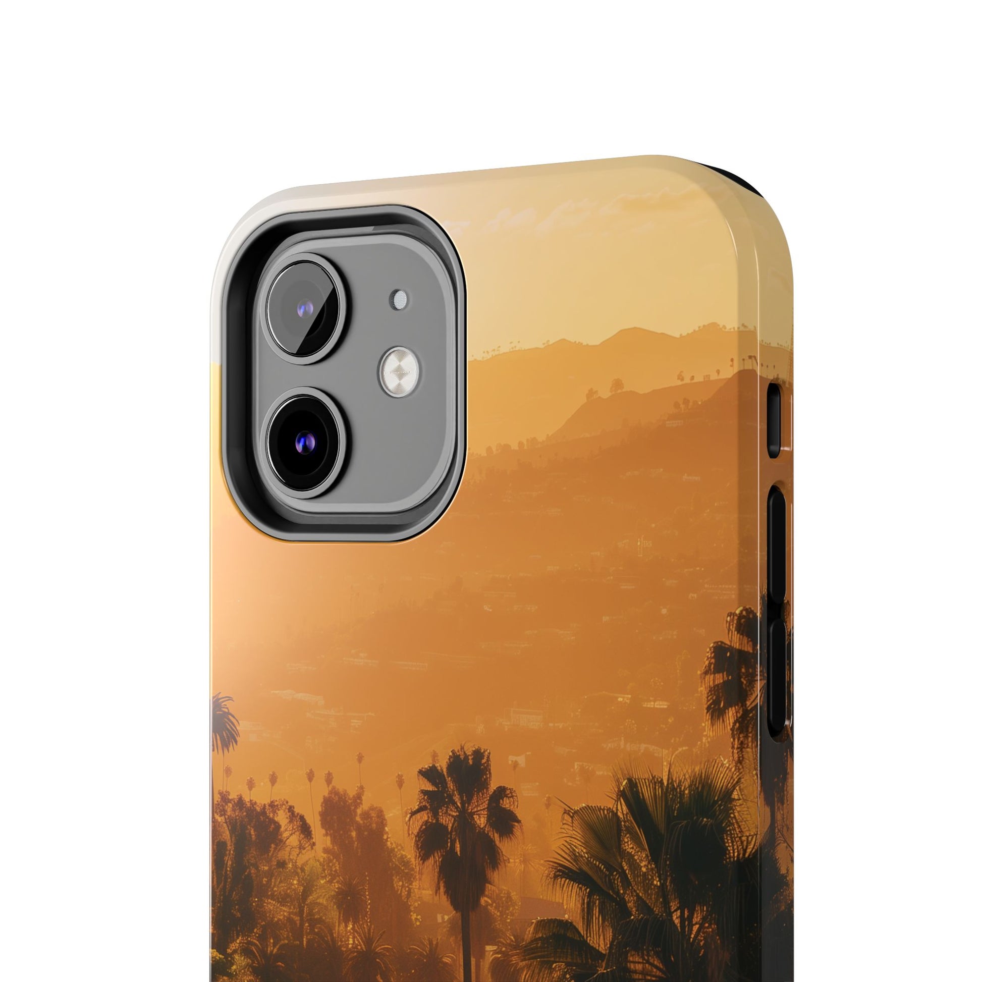 Los Angeles Sunset iPhone Case, Golden Hour Scenic View, Hollywood Hills Sunset Phone Case, Palm Trees Phone Case, iphone 15 pro max case