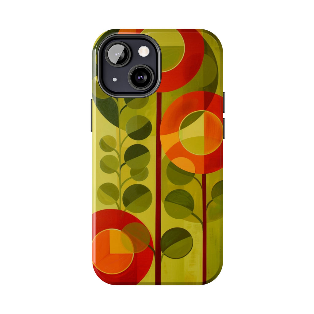 Atomic Flower Phone Case, Mid-Mod Phone Case, Artwork iPhone Case, Unique Floral Pattern Phone Case, Art Deco, Minimalist, Tough Iphone Case