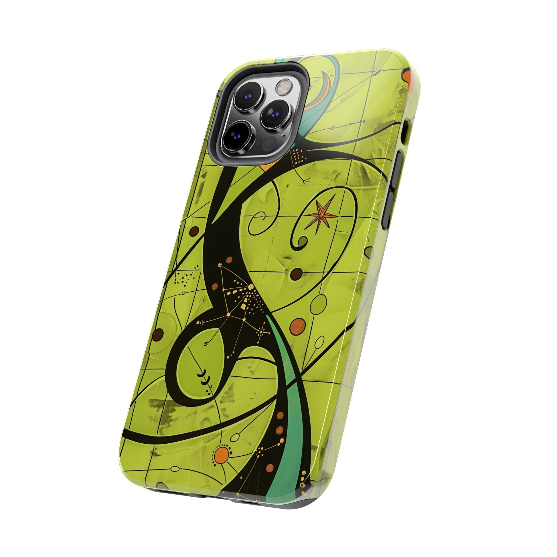 Mid Century Modern Star Design Phone Case, Earth Tone Colors, Retro Style Smartphone Cover, Vintage Phone Case, iPhone 14 Case, Apple iPhone