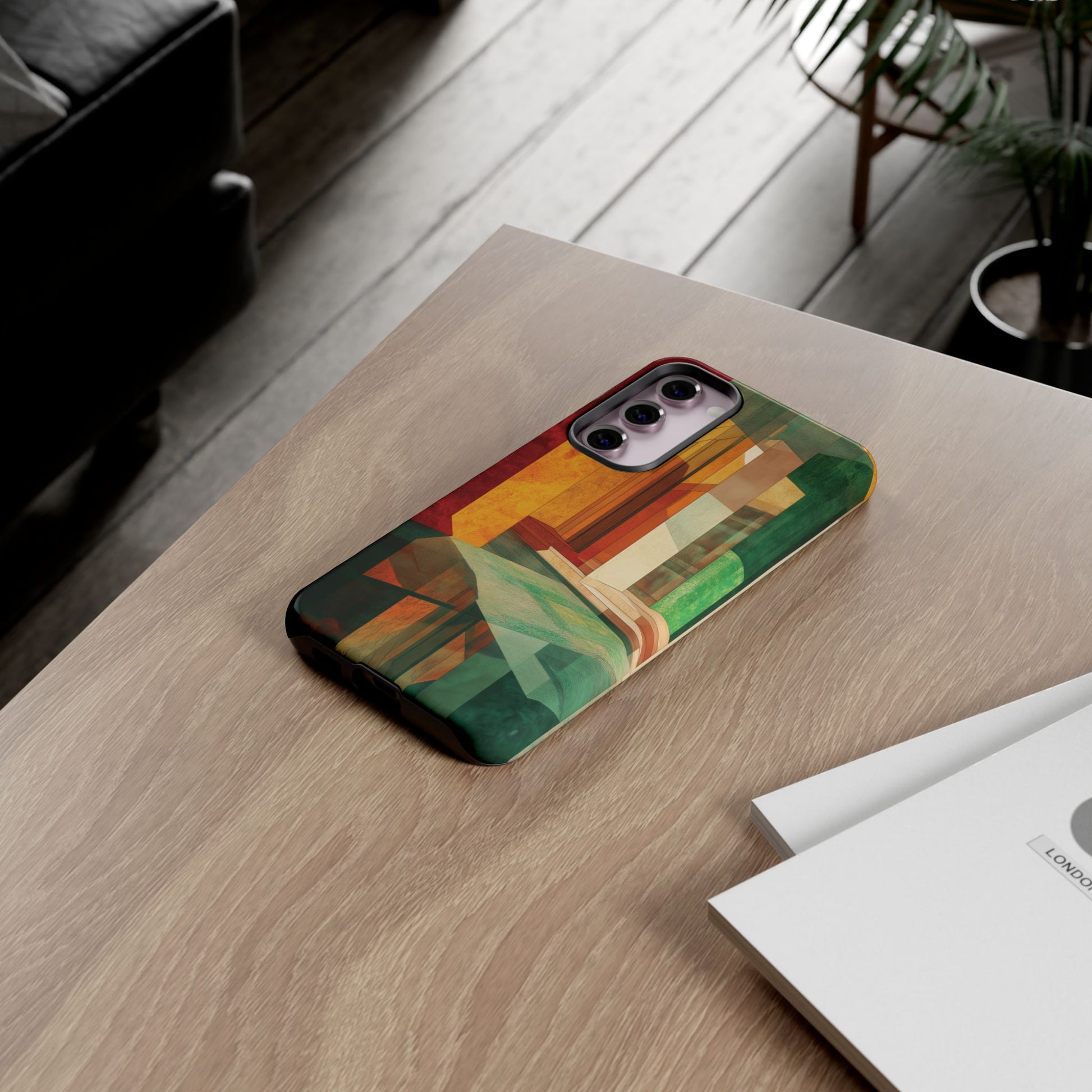 Art Deco Frank Lloyd Wright Inspired Usonian Phone Case Geometric Stained Glass Art Deco Marble Gold 13 14 15 16 iPhone Pro Max Galaxy Pixel
