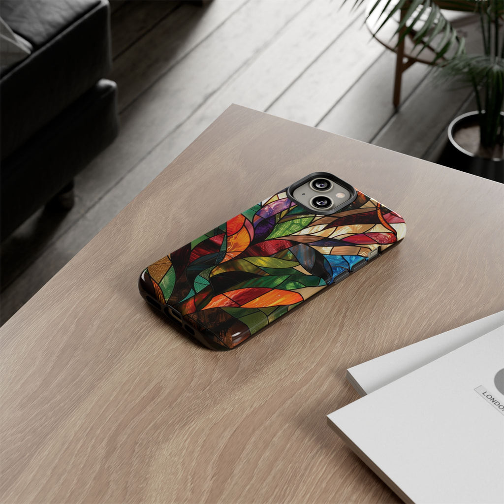 Frank Lloyd Wright Inspired Stained Glass Phone Case Mid Mod Geometric Artistic Architectural Design Art Deco iphone 13 14 15 16 Pro Max