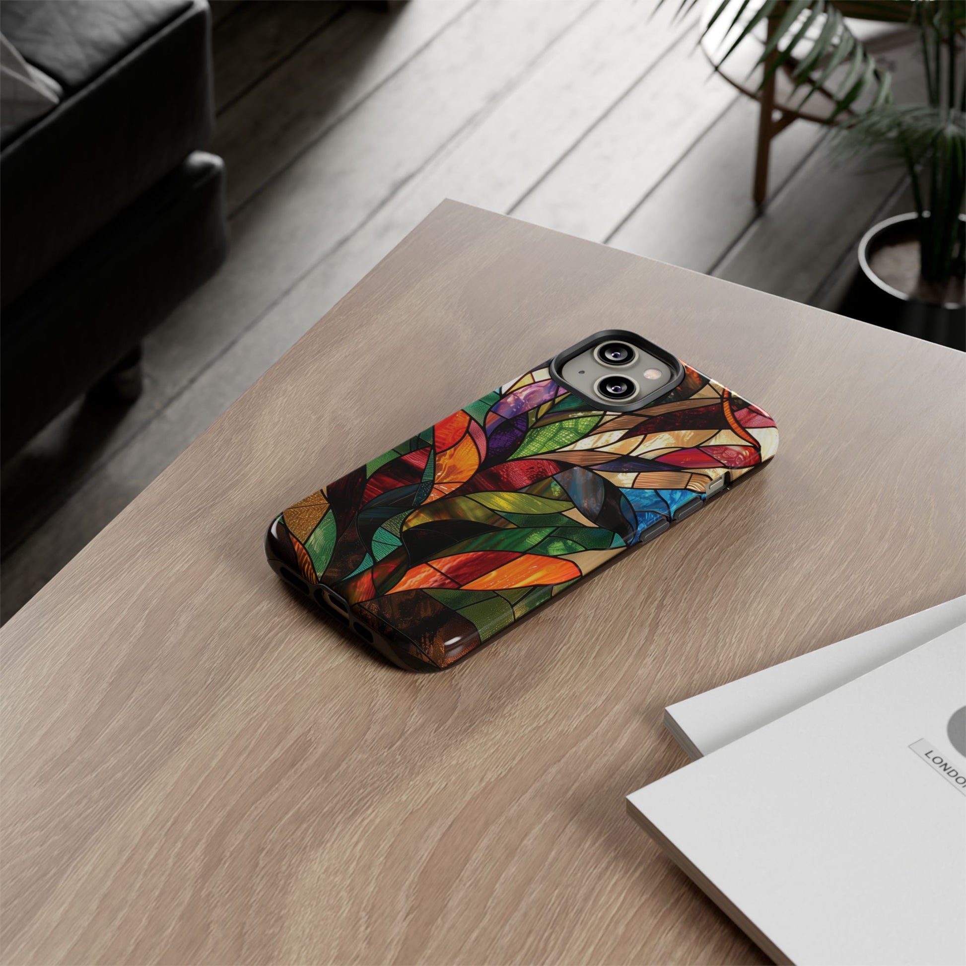 Frank Lloyd Wright Inspired Stained Glass Phone Case Mid Mod Geometric Artistic Architectural Design Art Deco iphone 13 14 15 16 Pro Max