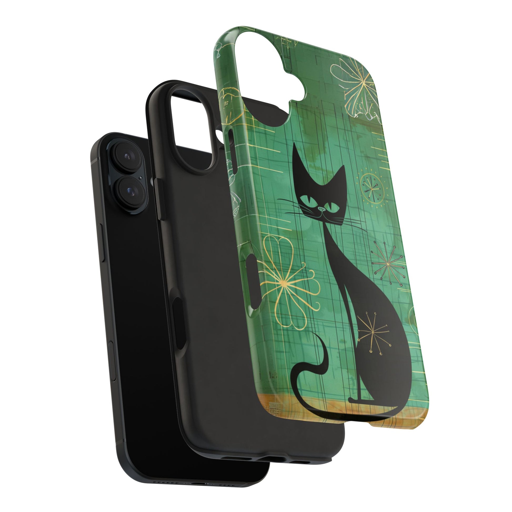 Mid-Century Modern Phone Case-Case, Mid Mod iPhone Case, Atomic Cats iPhone Case, Retro Chic Smartphone Cover, Unique Phone Case