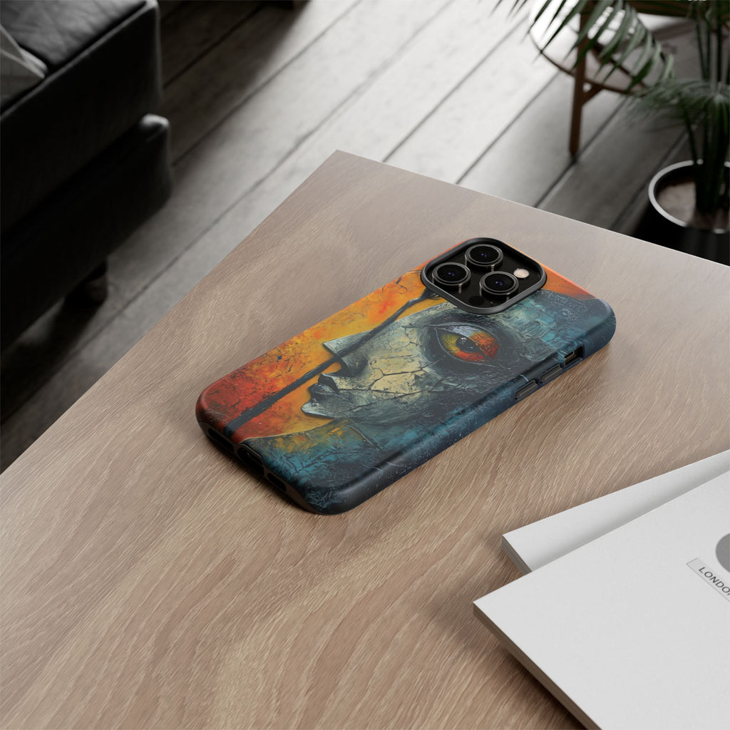 Surrealist Art Phone Case Salvador Dali Style Face Tough Case Unique Artistic 3D Textured Look Surrealism Gift Art iPhone 13 14 15 16