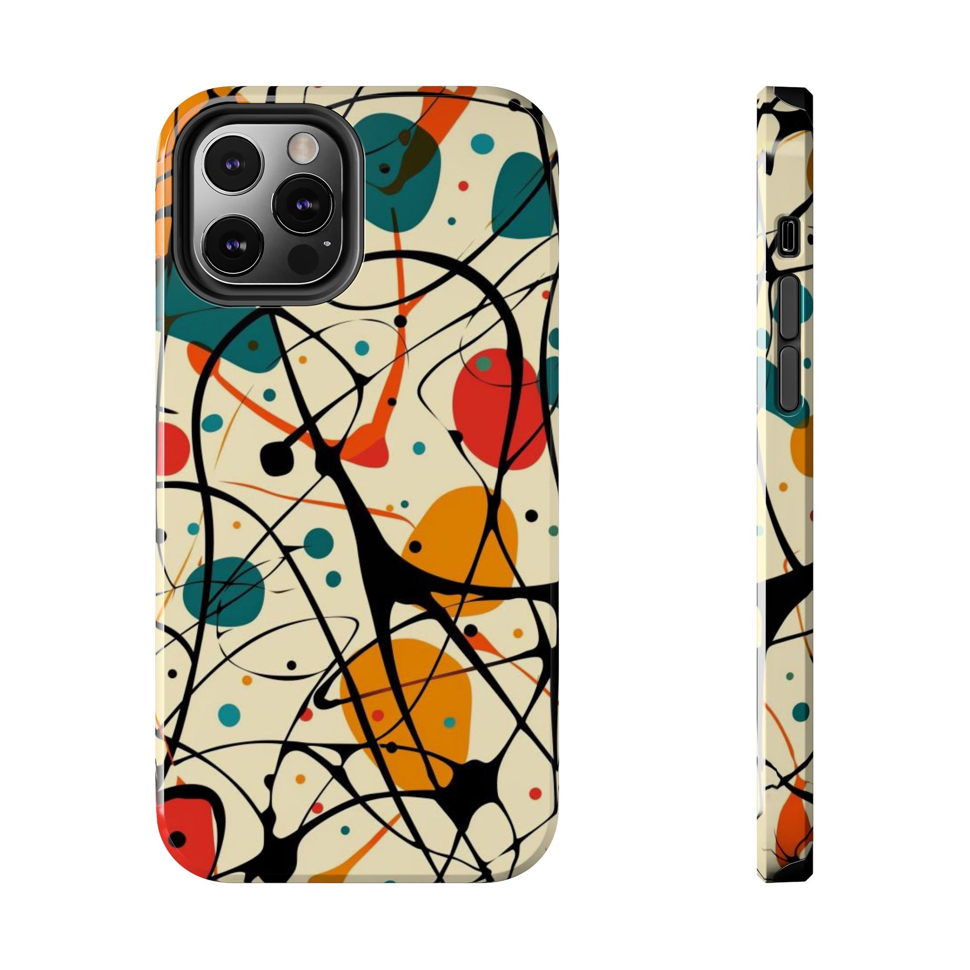 Mid Mod Phone Case,  Colorful Mid Mod Design Durable Phone Case, Vibrant and Stylish iPhone Tough Cover, iphone 15 case, iphone 14 pro max