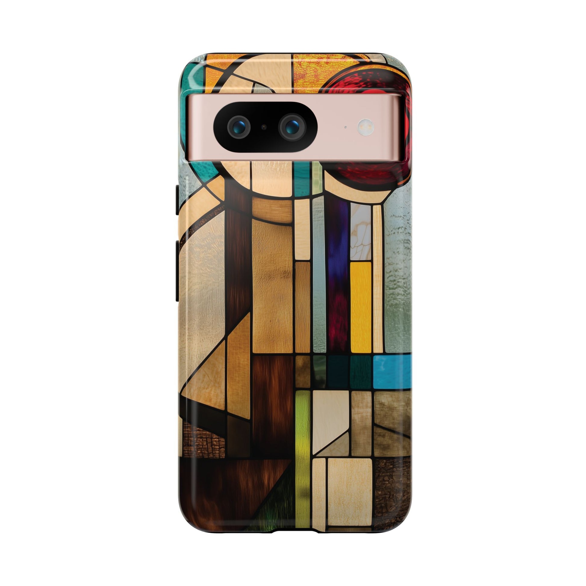 Stained Art Deco Glass Phone Case Frank Lloyd Wright Cottage Core Usonian Prairie Style Geometric Stylish  iPhone 14 15 16 Pro