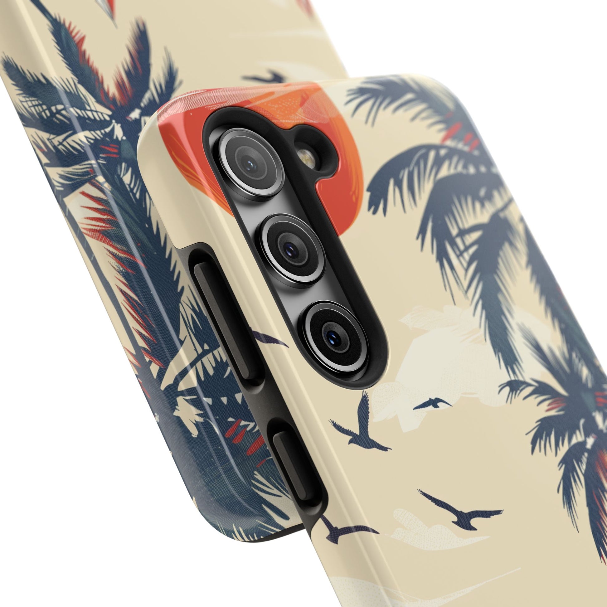 Retro Beach Scene Phone Case, Vintage Tropical Ocean iPhone Case, Summer Beach Phone Cover for iPhone, iphone 15 pro max