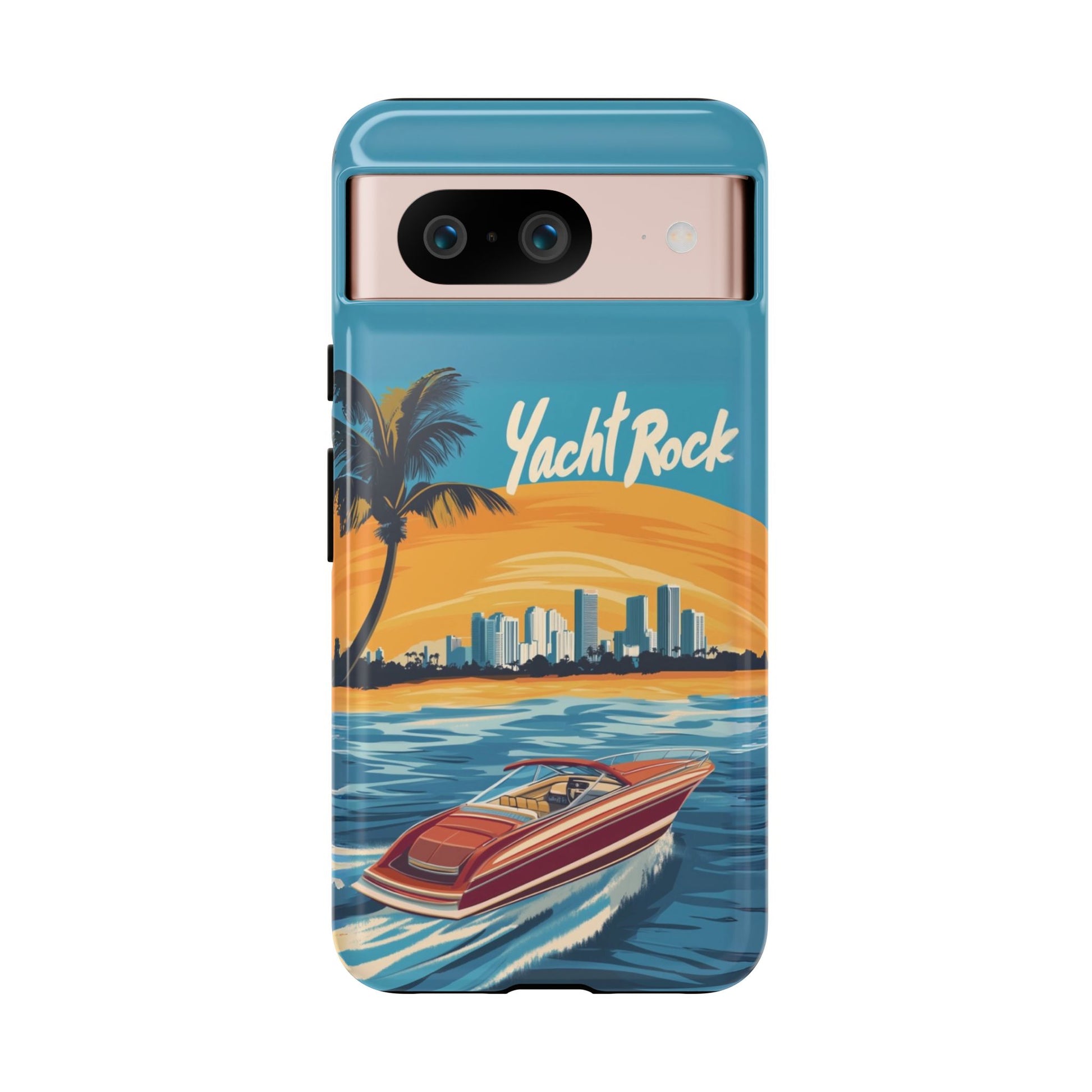 Yacht Rock Phone Case Custom iPhone 13 14 15 16 Pro Max Sunset Cruise Harbor Miami Vice Yacht Rock Gift Boating Captain South Beach Surfing