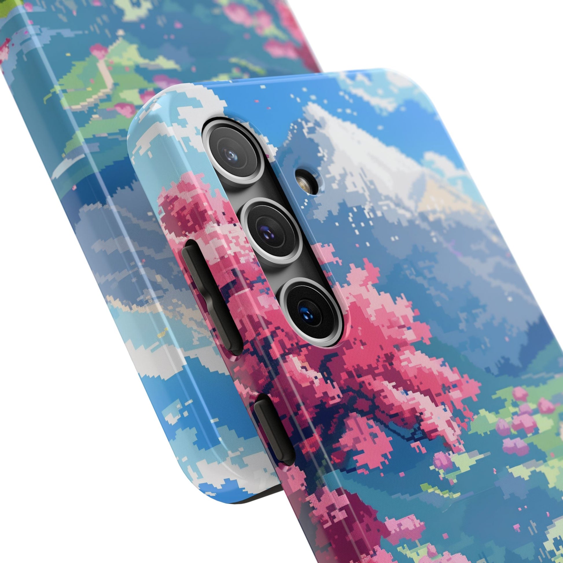 Pixel Art Video Game Landscapes Phone Case, Retro Gaming Pixelated Design, Geeky Gamer Phone Cover, Unique Video Game Art Accessories