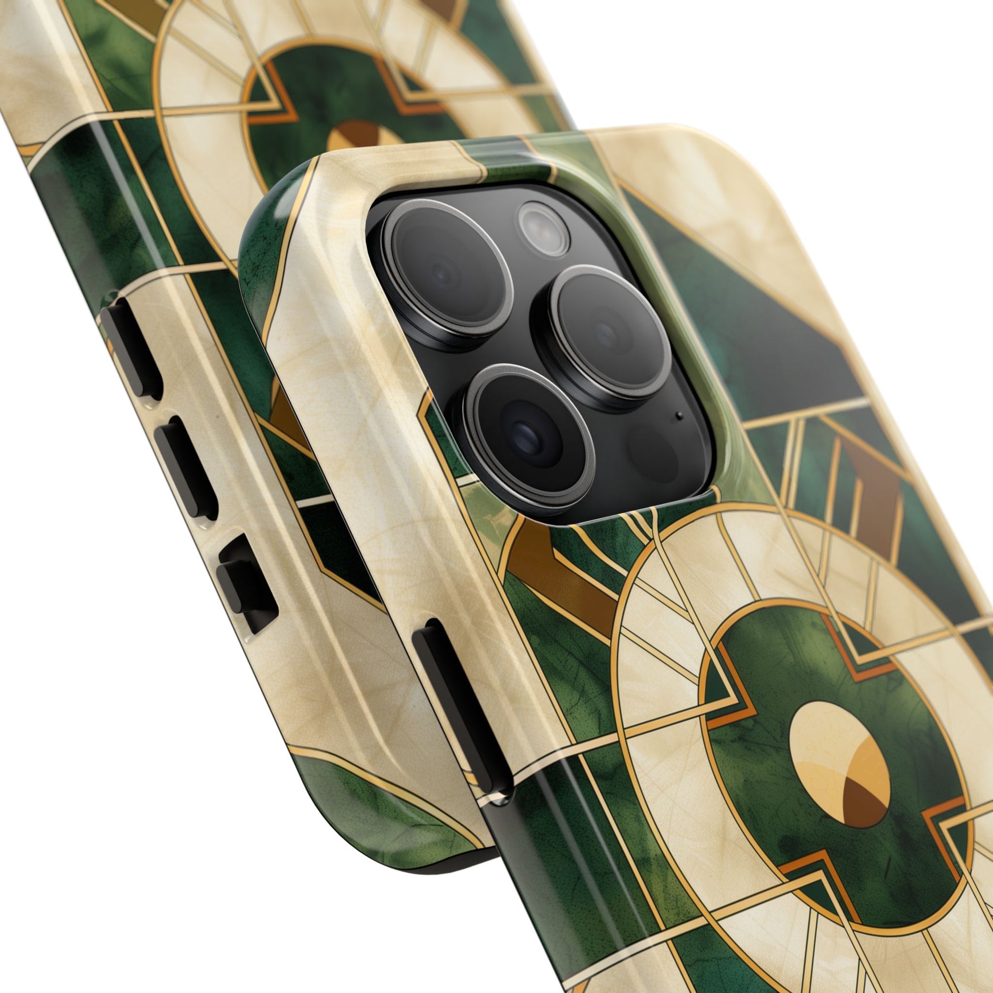 Green Frank Lloyd Wright Inspired Phone Case - Geometric Elegance for iPhone Models
