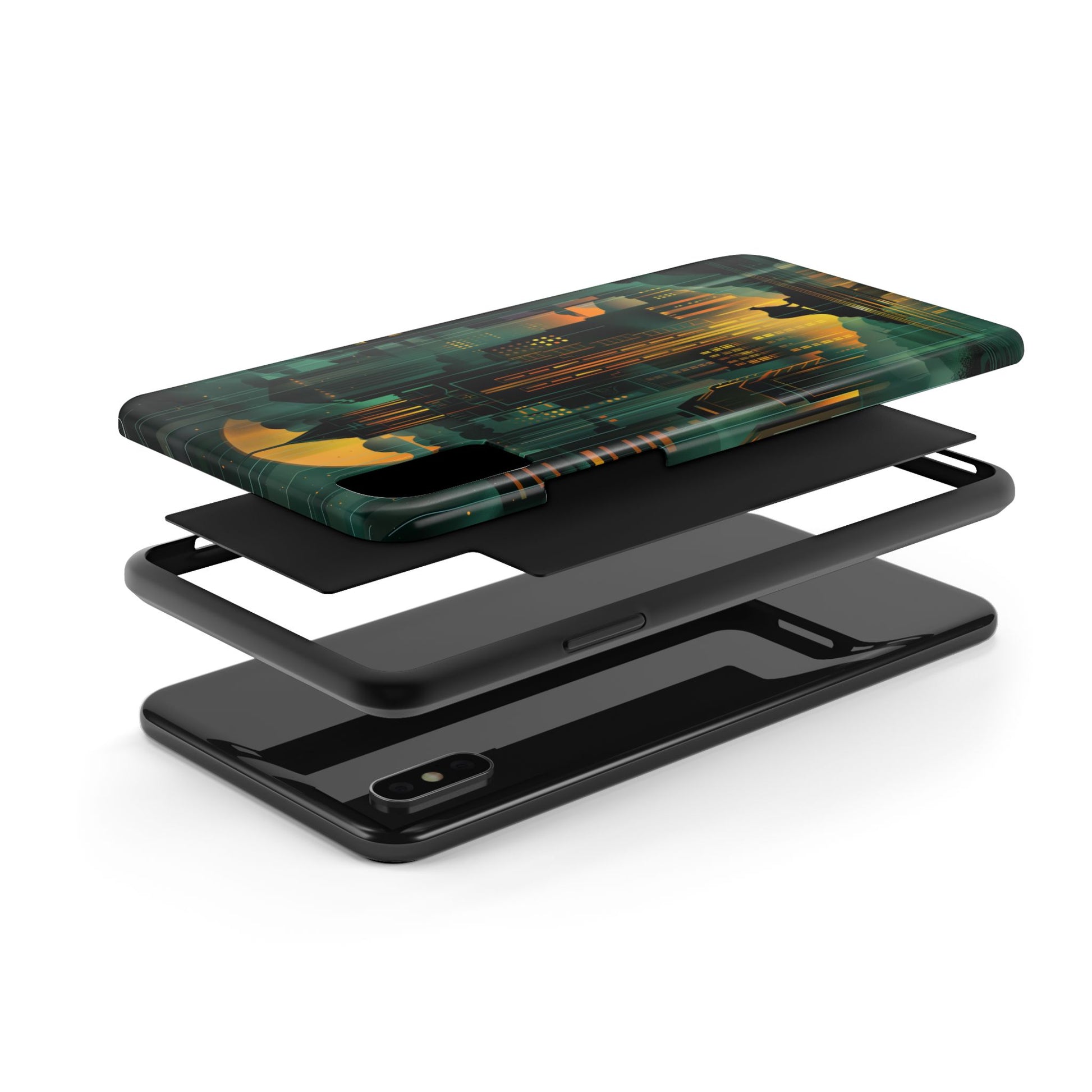 Nighttime Batman Phone Case - Gotham Art Deco Style - Noir Inspired Phone Cover - Dark Knight Accessory