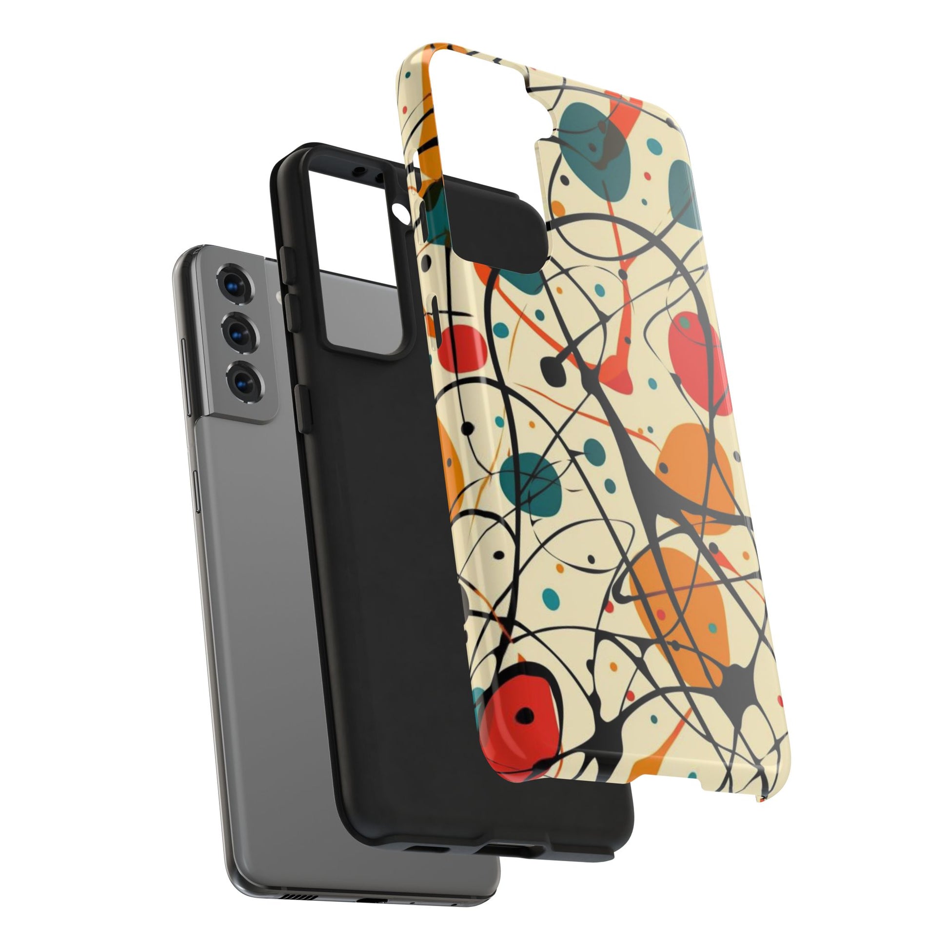 Mid Mod Phone Case,  Colorful Mid Mod Design Durable Phone Case, Vibrant and Stylish iPhone Tough Cover, iphone 15 case, iphone 14 pro max