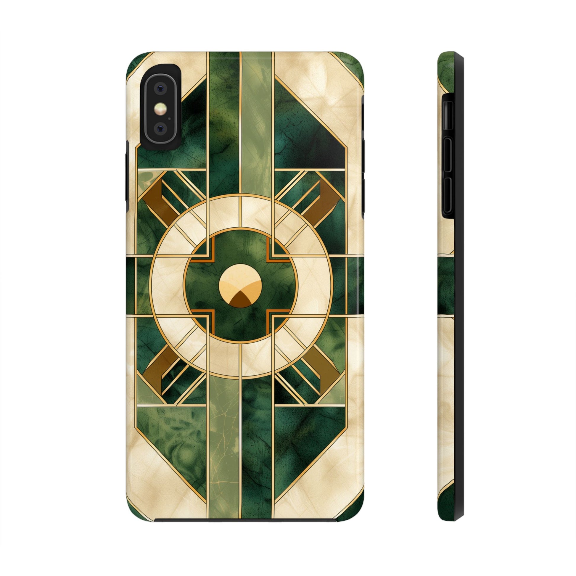Green Frank Lloyd Wright Inspired Phone Case - Geometric Elegance for iPhone Models