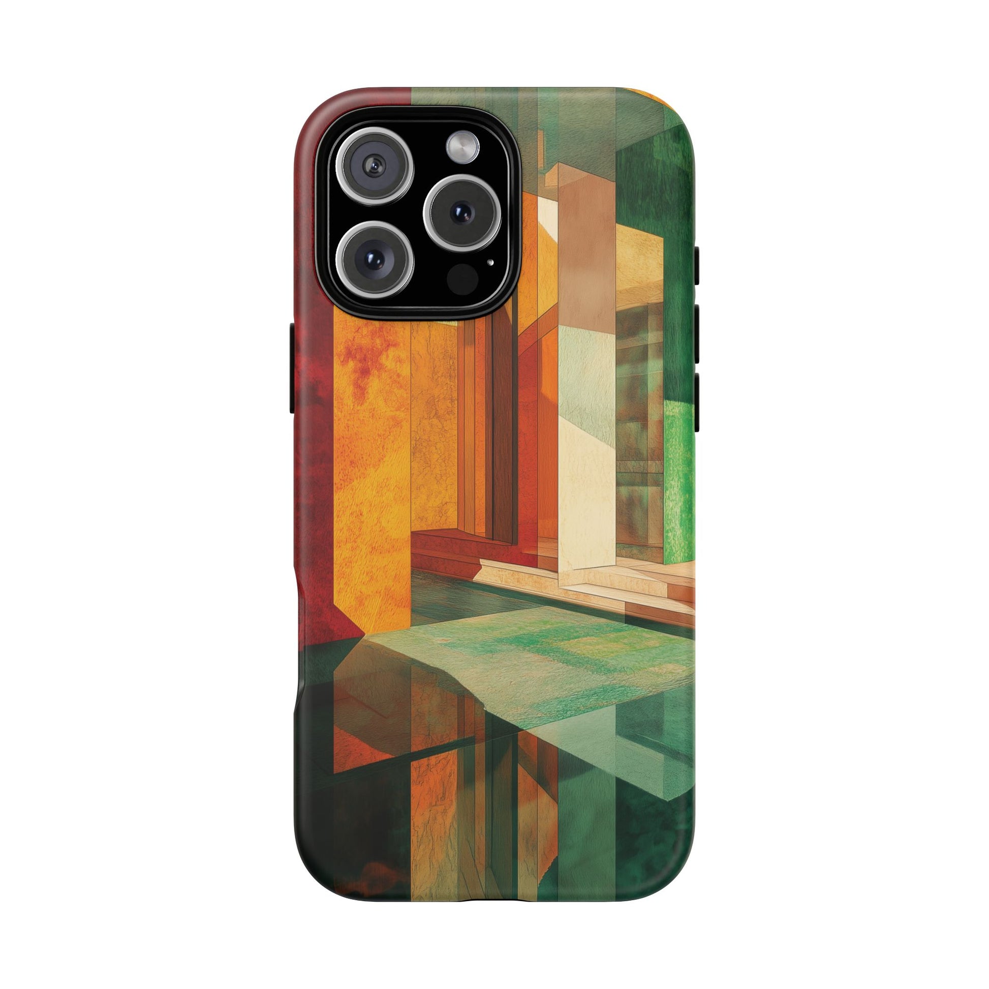 Art Deco Frank Lloyd Wright Inspired Usonian Phone Case Geometric Stained Glass Art Deco Marble Gold 13 14 15 16 iPhone Pro Max Galaxy Pixel