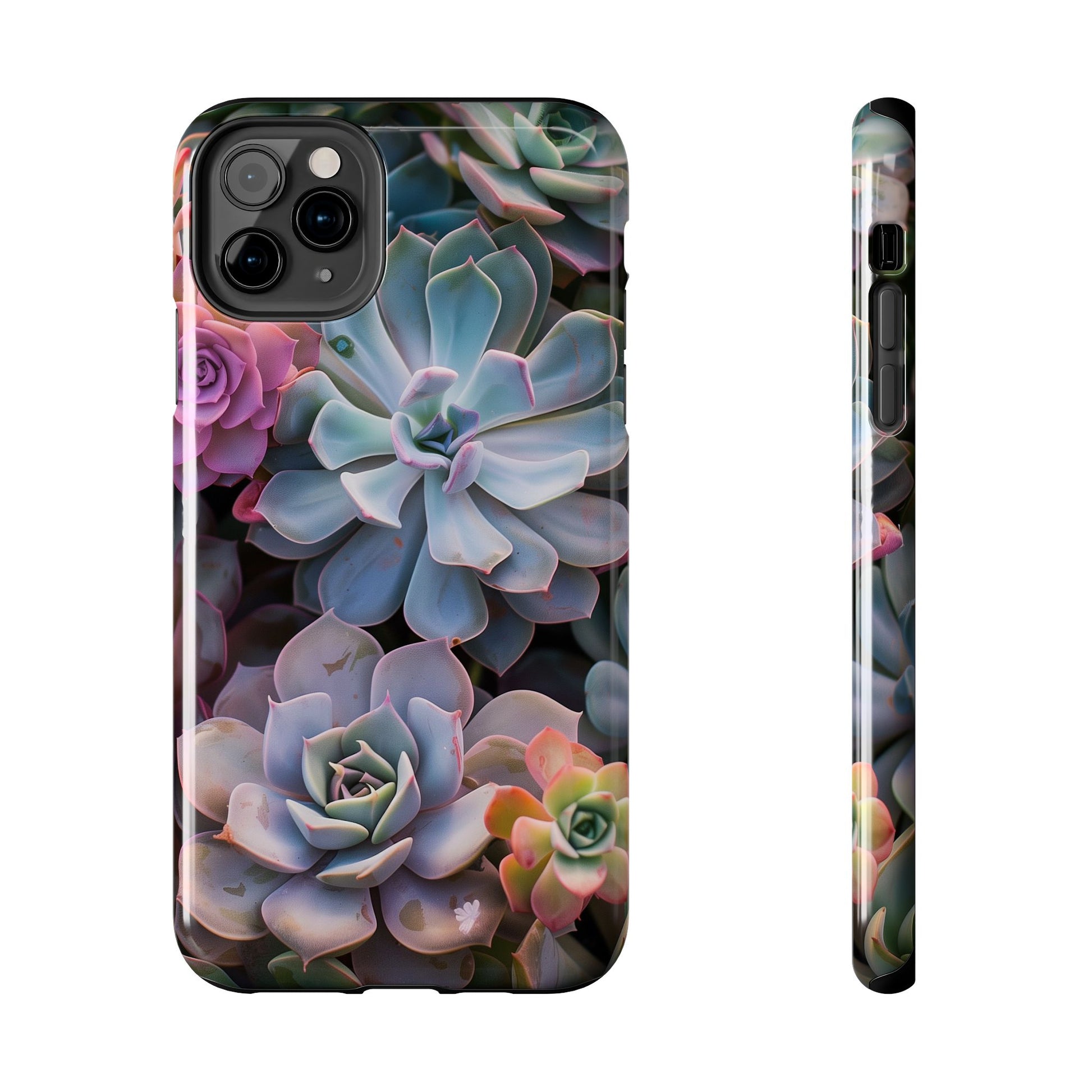 Pastel Succulent Flower Design Durable Phone Case - Tough Protection for iPhones