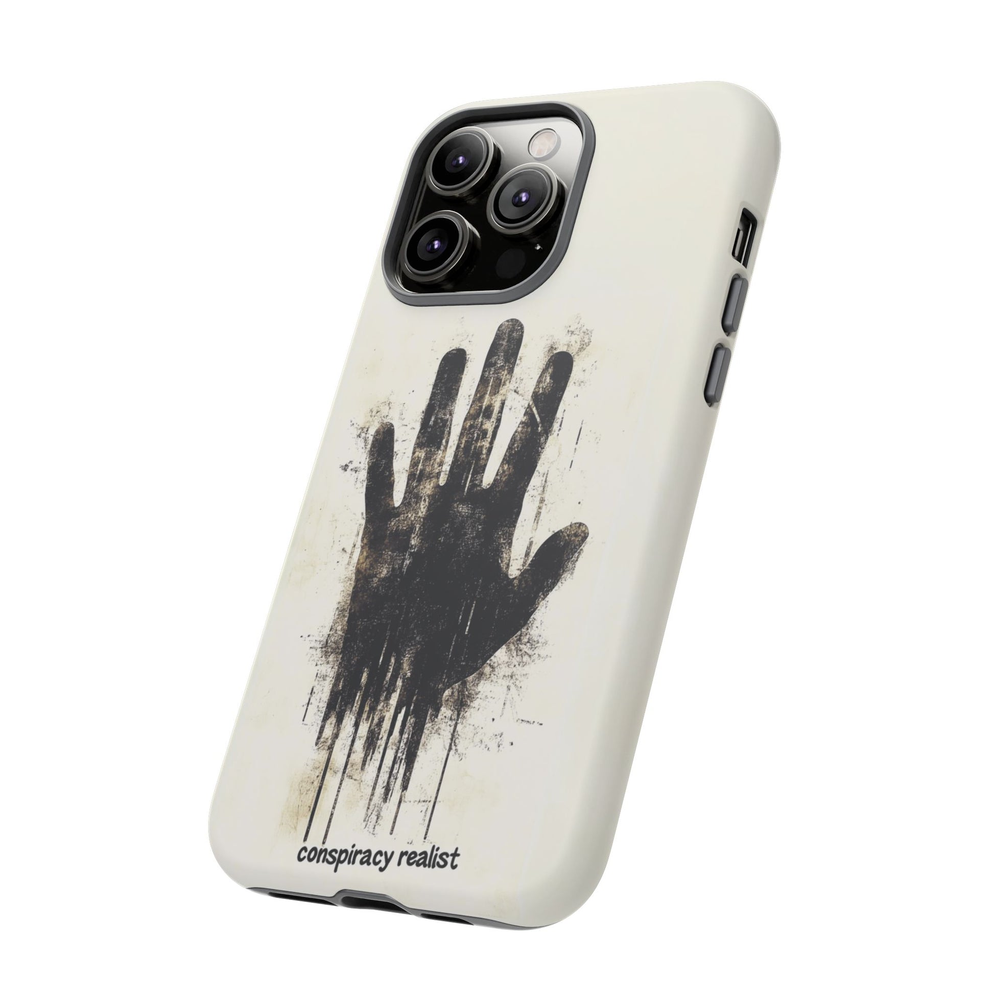 Conspiracy Realist Paranormal Mystery Design X-Files Inspired Ghostly Hand Conspiracy Theory Creepy iPhone 13 14 15 16 Pro Max Galaxy Pixel