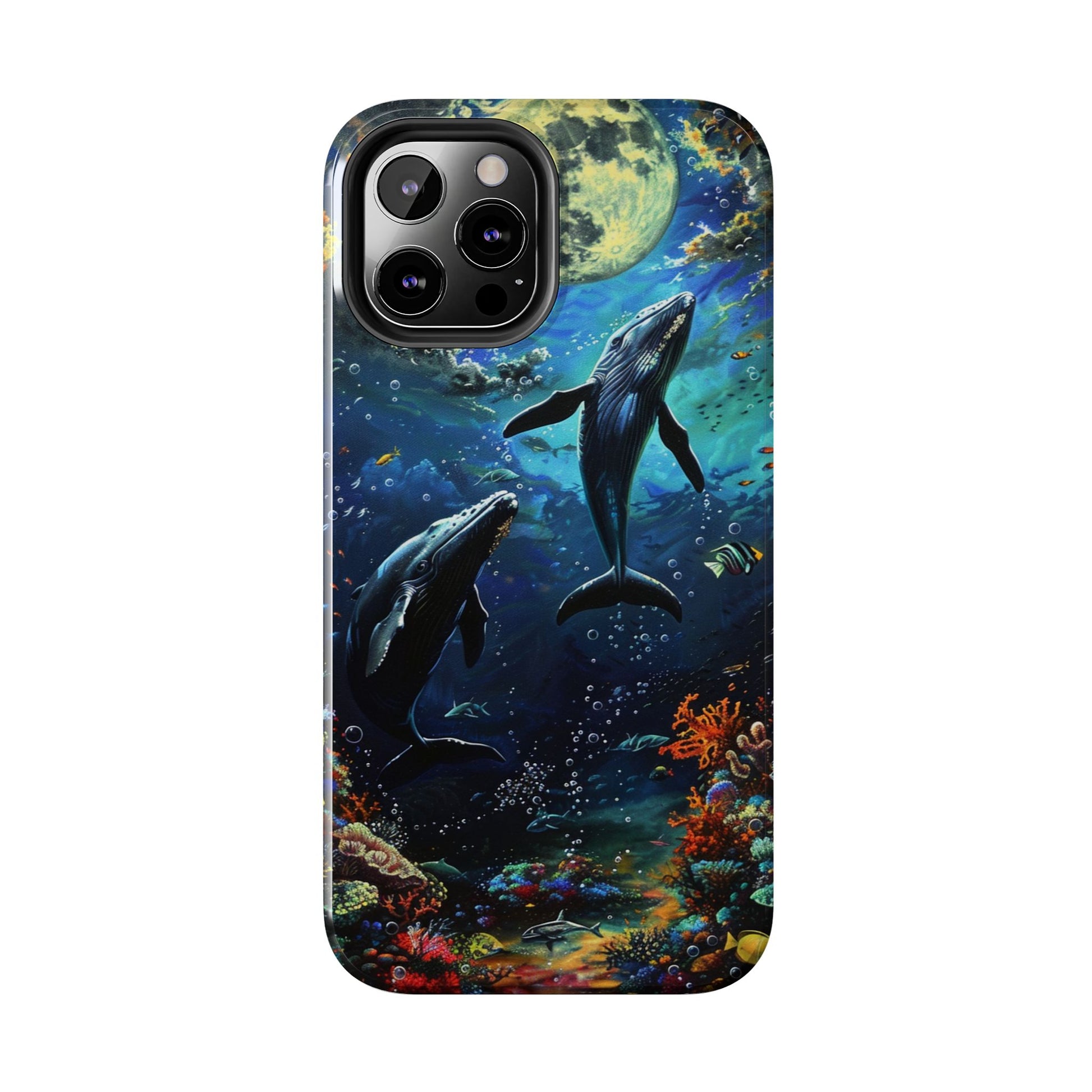 Moonlit Whales Underwater Phone Case - Durable and Stunning Protective Cover