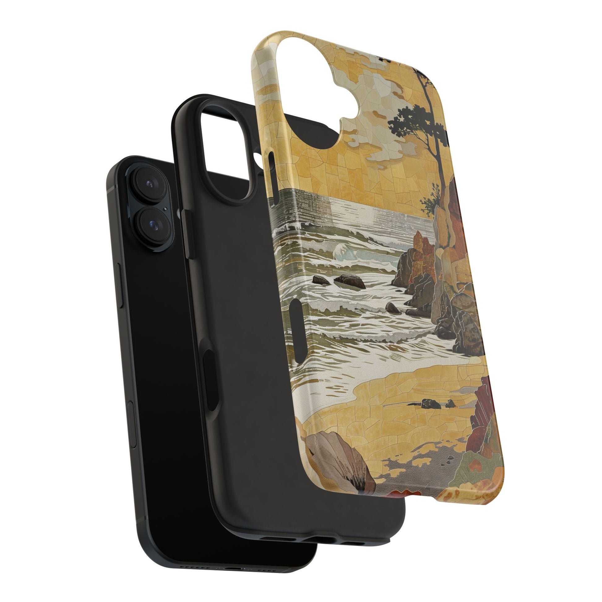 Retro Beach Scene Phone Case, Vintage Tropical Ocean iPhone Case, Summer Beach Phone Cover for iPhone, iphone 15 pro max