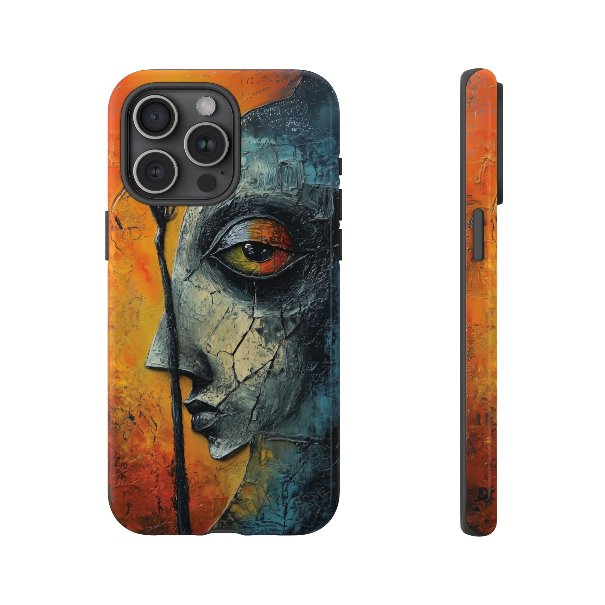 Surrealist Art Phone Case Salvador Dali Style Face Tough Case Unique Artistic 3D Textured Look Surrealism Gift Art iPhone 13 14 15 16