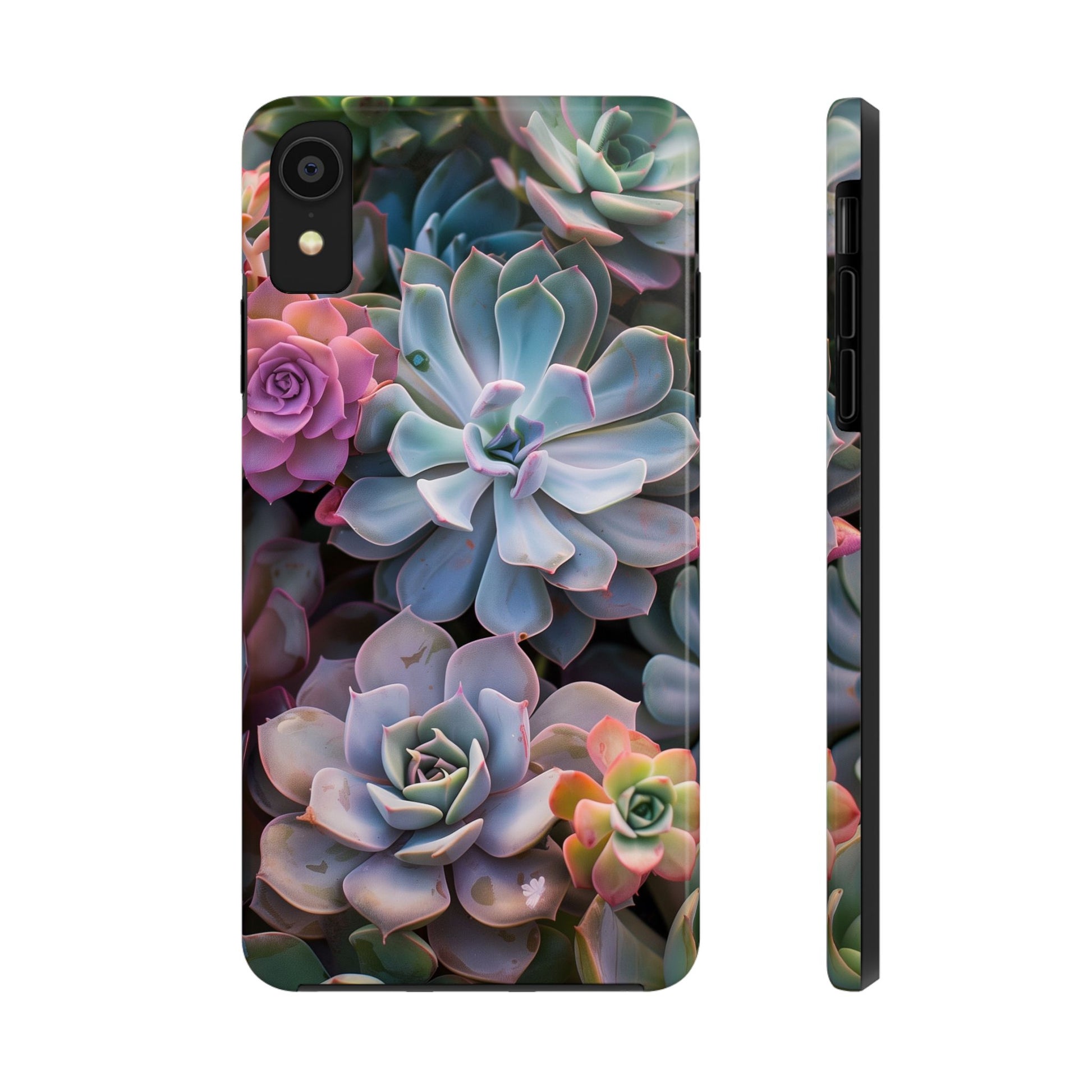 Pastel Succulent Flower Design Durable Phone Case - Tough Protection for iPhones