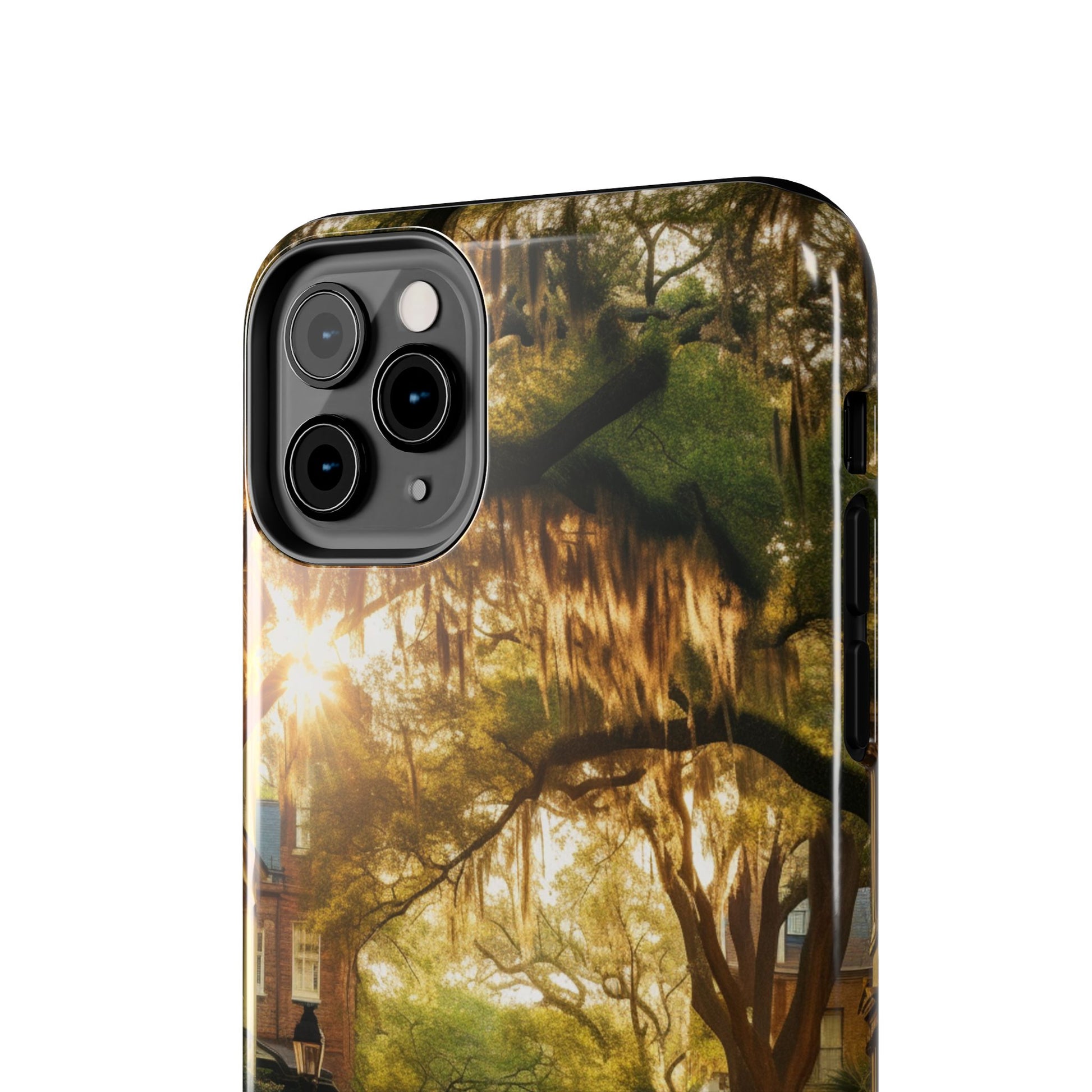 Historic Savannah Georgia Street Scene Phone Case - Unique Protective Cover for iPhone Models, Perfect Souvenir or Gift