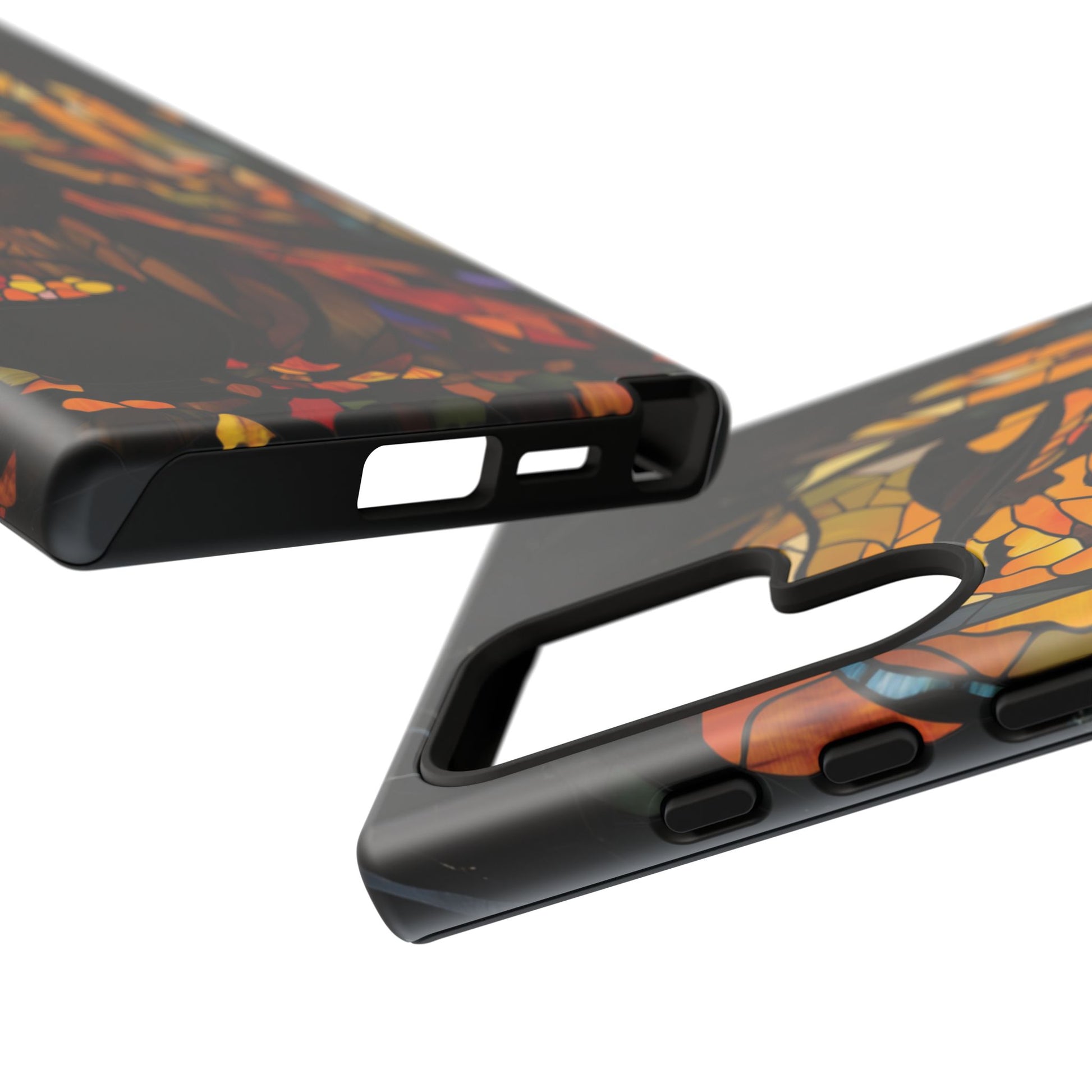 Halloween Witch Stained Glass Effect Dark Academia Spooky Fall Witchy Pumpkin Bats Seasonal Fall Mosaic Case iPhone 13 14 15 16 Pro Max
