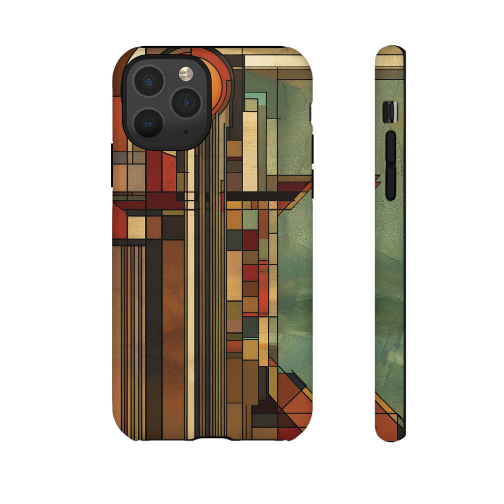 Prairie Style Frank Lloyd Wright Usonian Phone Case Geometric Stained Glass Art Deco Marble Gold 13 14 15 16 iPhone Pro Max Galaxy Pixel