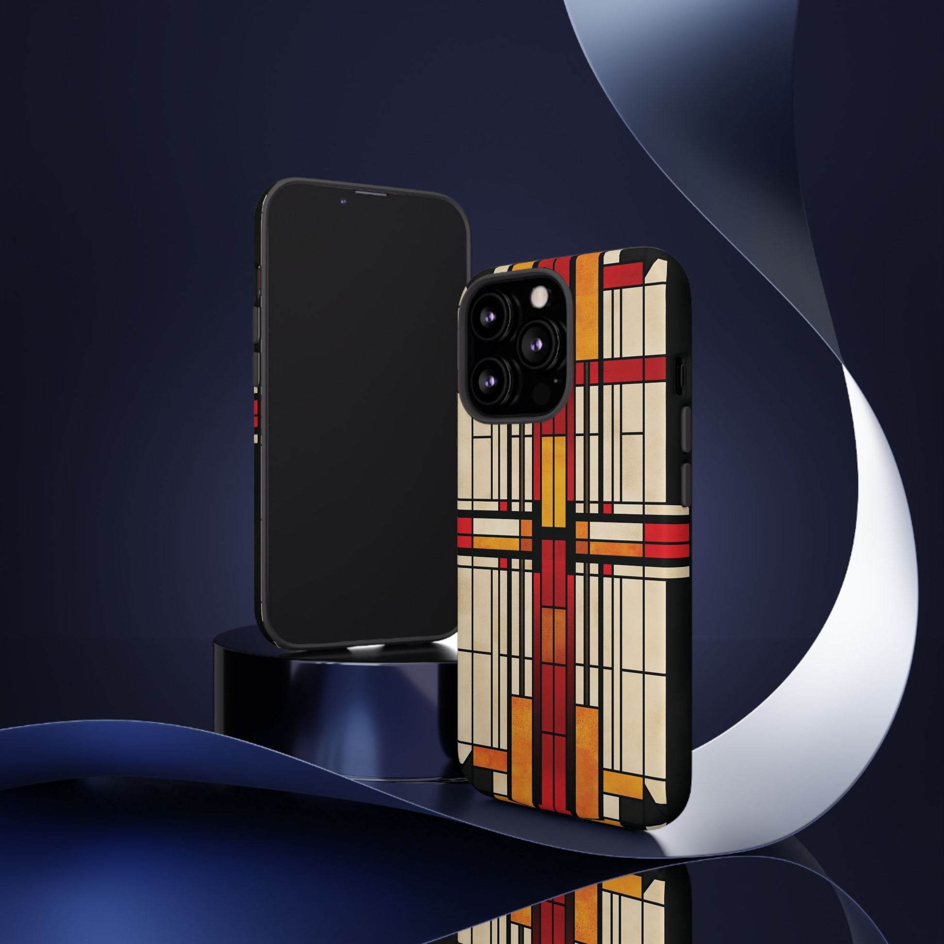 Art Deco Frank Lloyd Wright Stained Glass Southwest Phone Case Geometric Marble Gold 13 14 15 16 iPhone Pro Max Galaxy Pixel