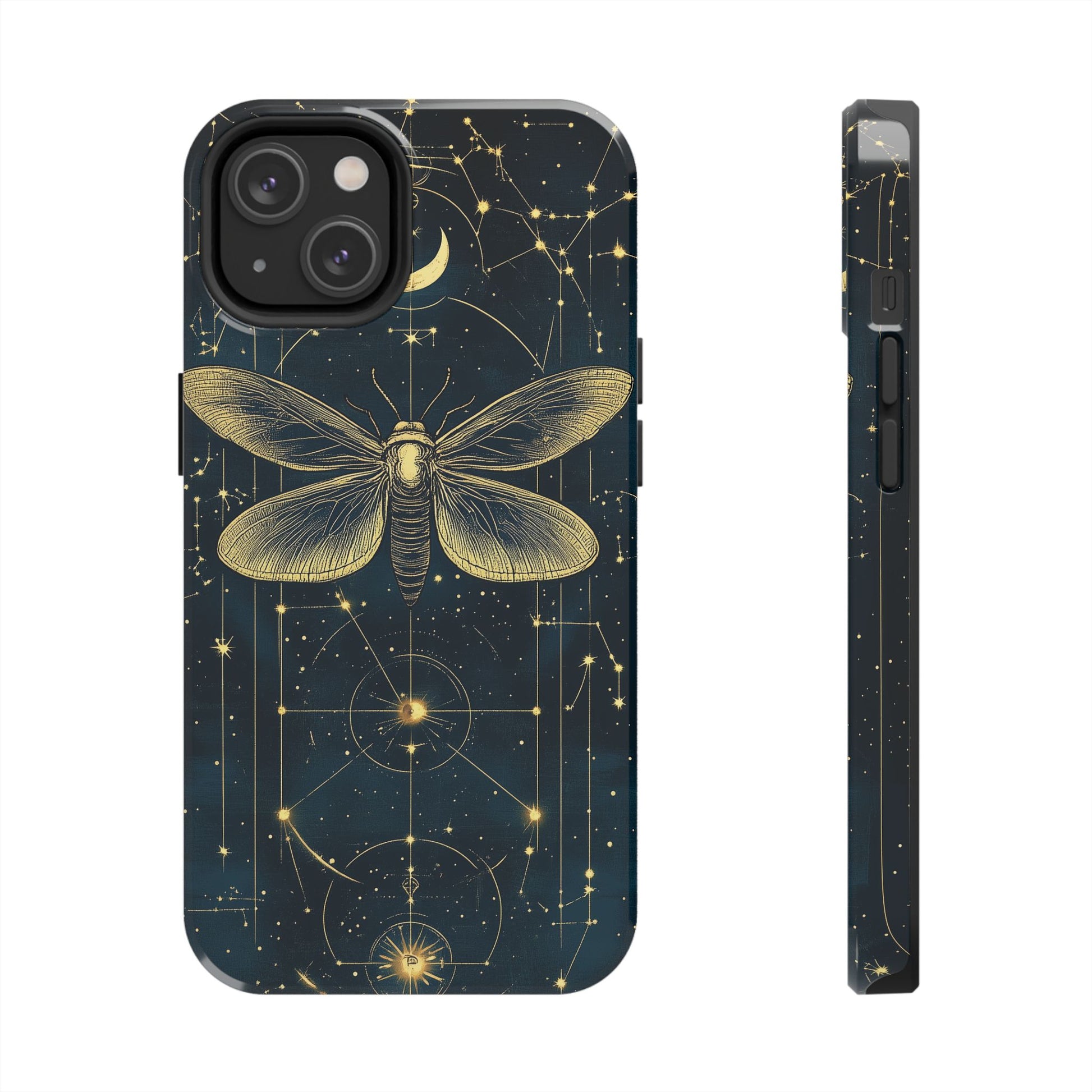 Celestial Dark Academia Phone Case Magical Moth Astrology Witchcraft Esoteric Entomology Nature Art Phone 13 14 15 Pro Max Samsung