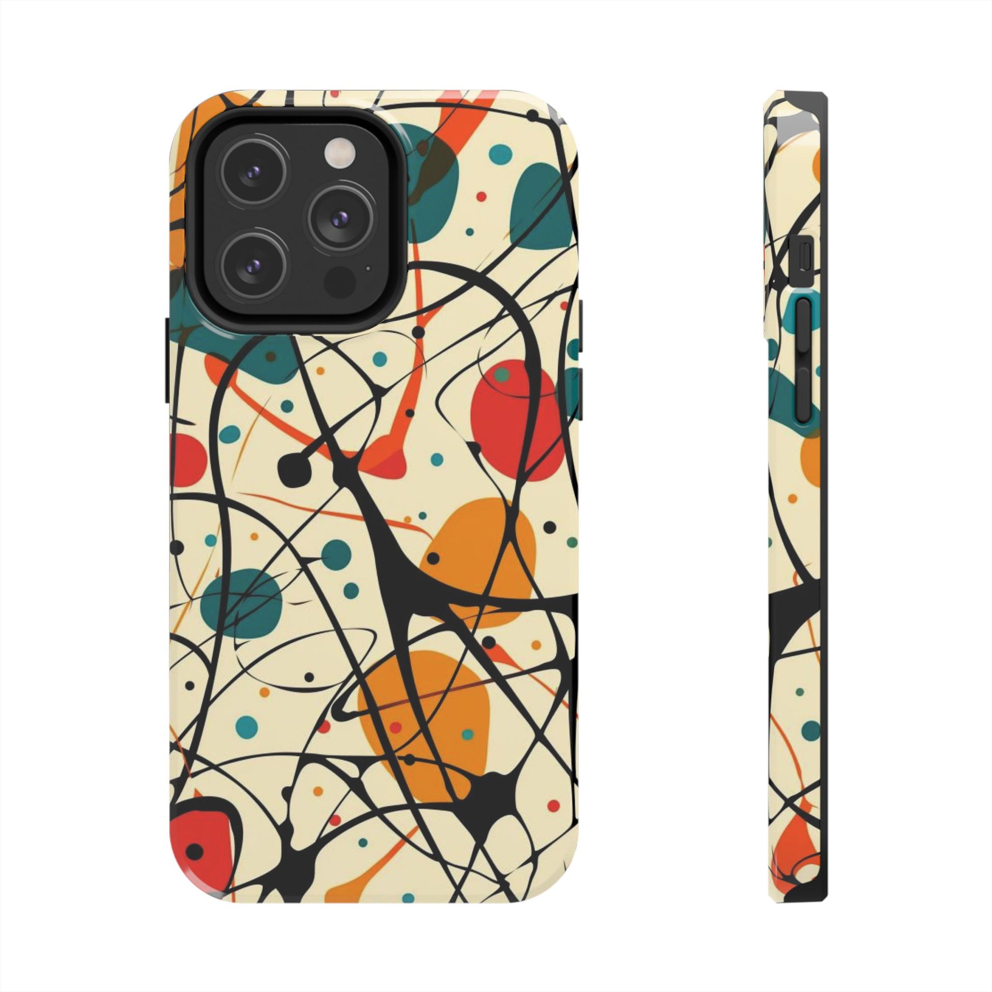 Mid Mod Phone Case,  Colorful Mid Mod Design Durable Phone Case, Vibrant and Stylish iPhone Tough Cover, iphone 15 case, iphone 14 pro max