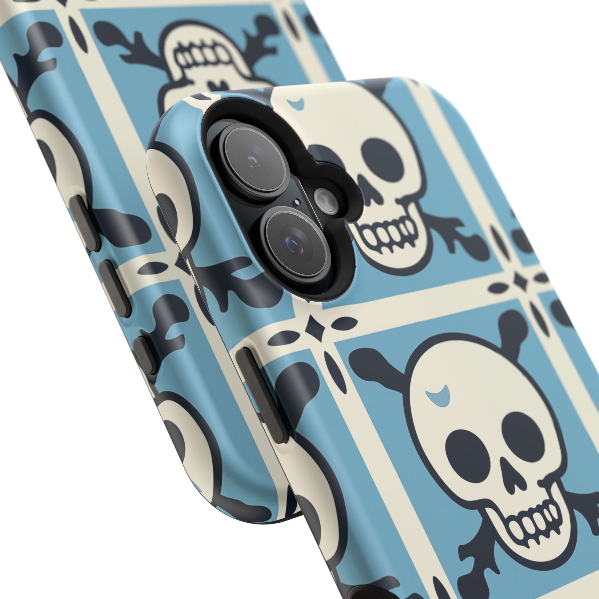Cute Skull Phone Case Sugar Skull Ghingham Impact-Resistant Cover Goth Skull, Halloween Gift iphone 13 14 15 16 Pro Max