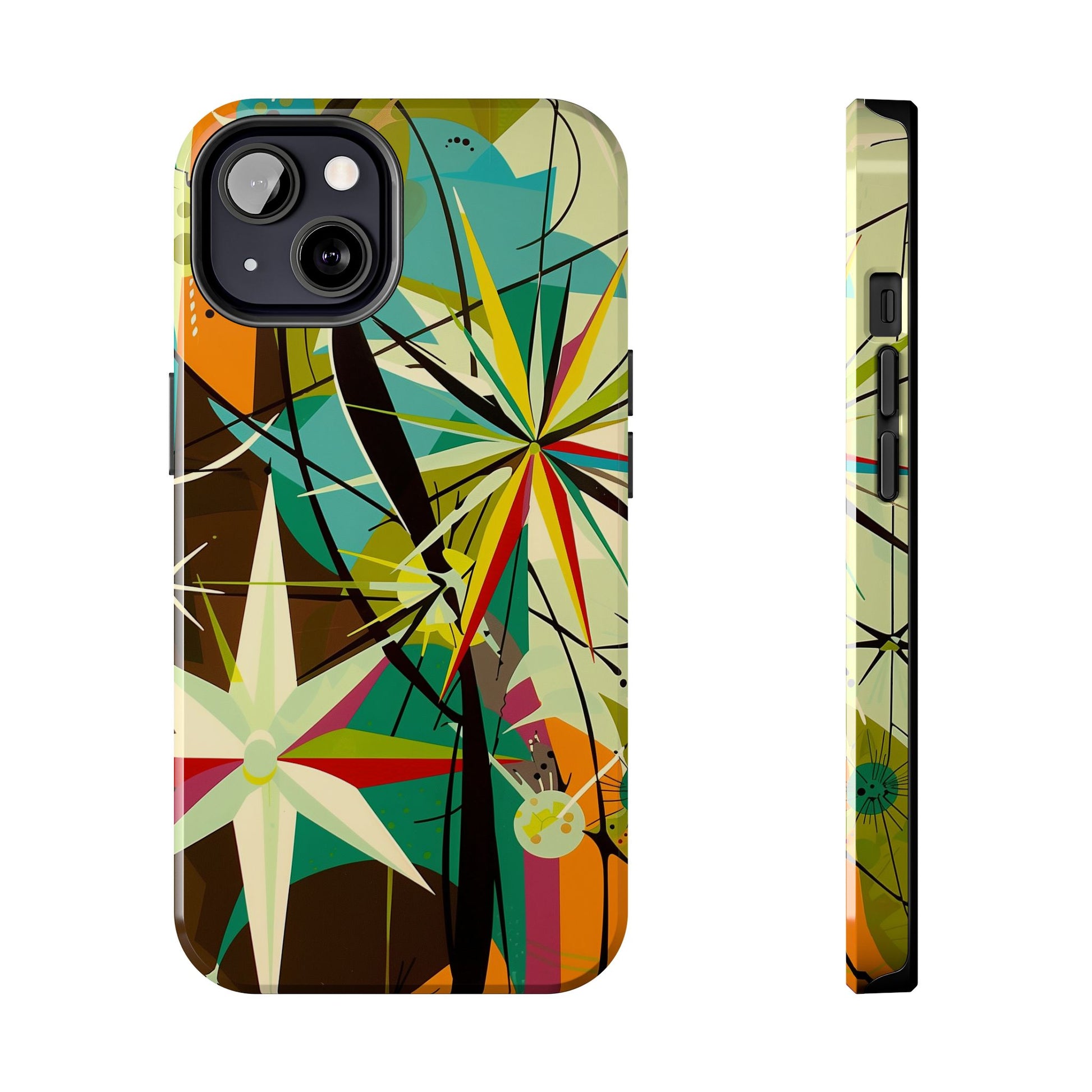 Mid Century Modern Star Design Phone Case, Earth Tone Colors, Retro Style Smartphone Cover, Vintage Phone Case, iPhone 14 Case, Apple iPhone