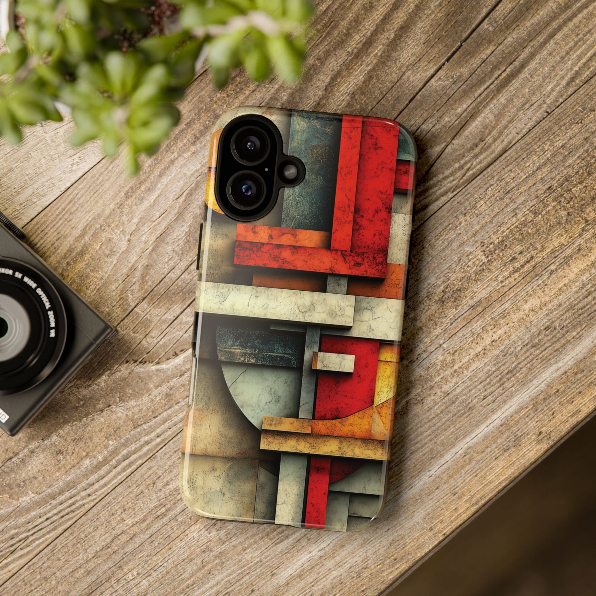 Red Prairie Style Frank Lloyd Wright Usonian Phone Case Geometric Stained Glass Art Deco Marble Gold 13 14 15 16 iPhone Pro Max Galaxy Pixel