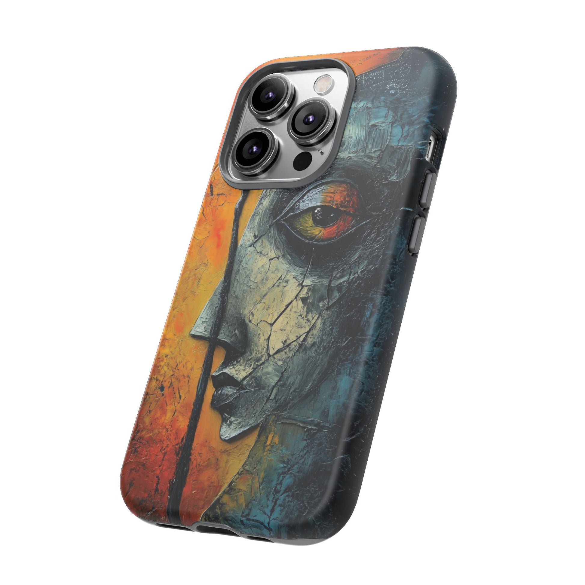 Surrealist Art Phone Case Salvador Dali Style Face Tough Case Unique Artistic 3D Textured Look Surrealism Gift Art iPhone 13 14 15 16