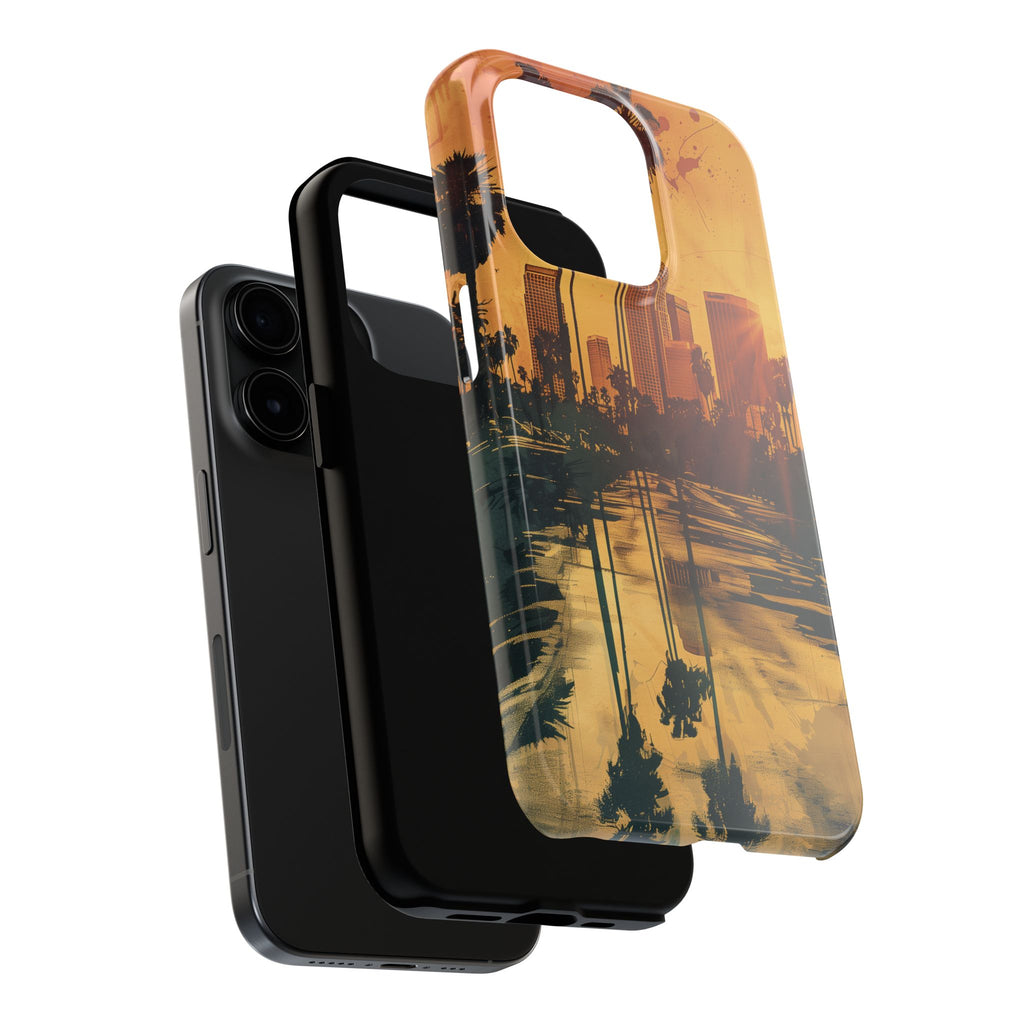 Los Angeles Sunset iPhone Case, Golden Hour Scenic View, Hollywood Hills Sunset Phone Case, Palm Trees Phone Case, iphone 15 pro max case