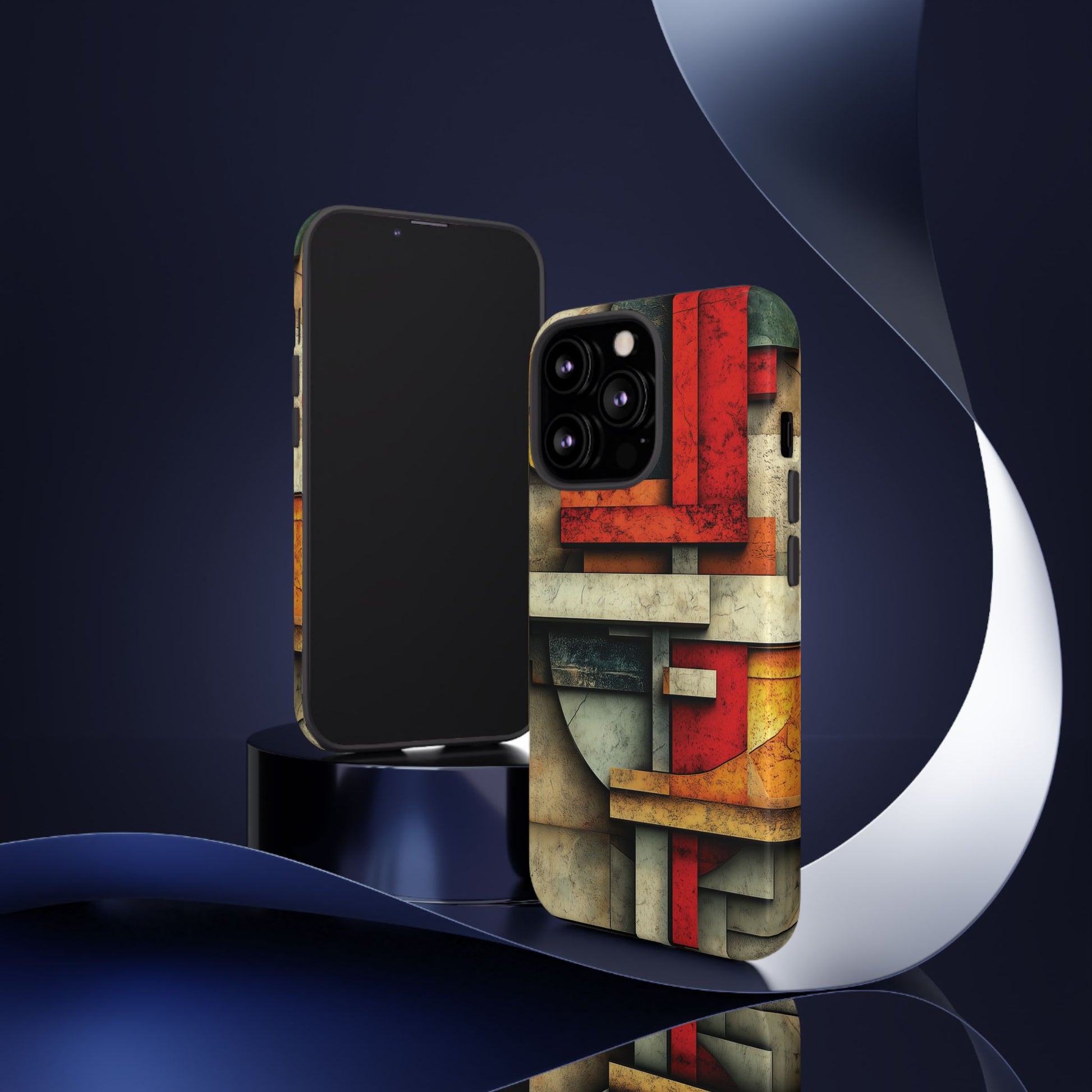 Red Prairie Style Frank Lloyd Wright Usonian Phone Case Geometric Stained Glass Art Deco Marble Gold 13 14 15 16 iPhone Pro Max Galaxy Pixel