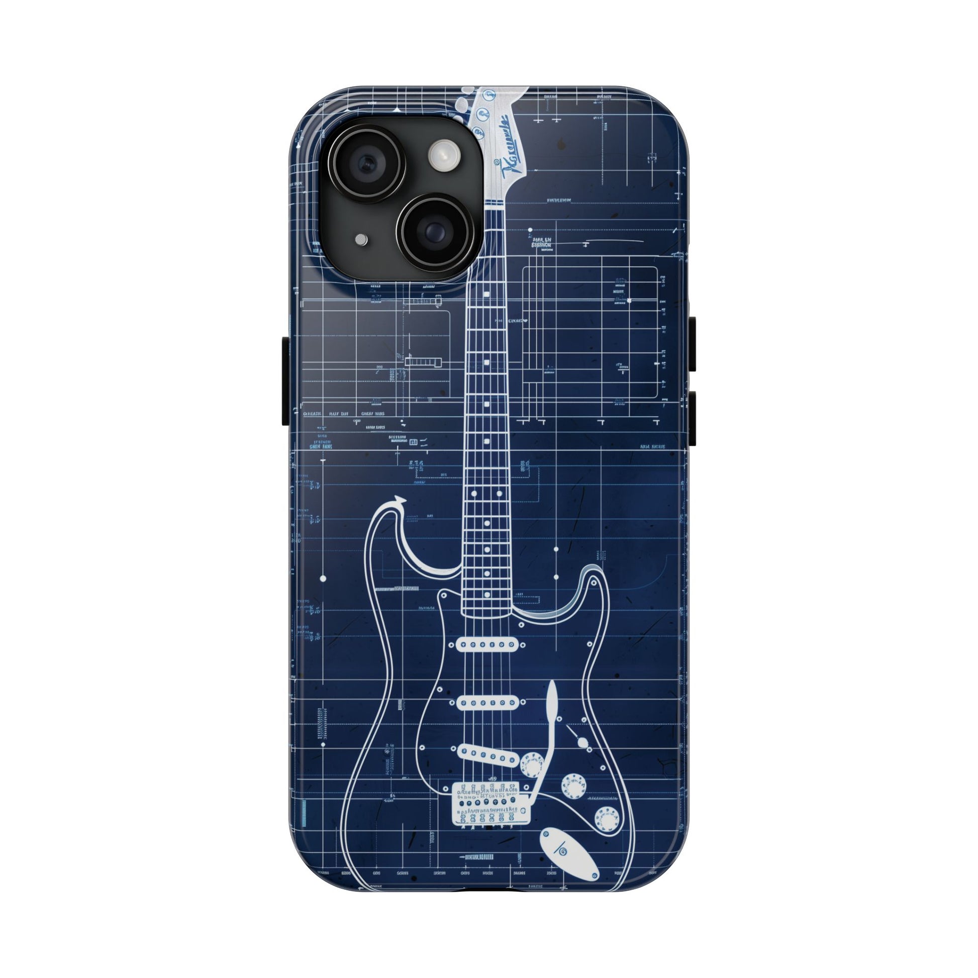 Guitar Phone Case, Guitar Blueprint iPhone Cover, Vintage Guitar Design, Custom iPhone Covers, Rock Music Phone Accessories, Musician Gift