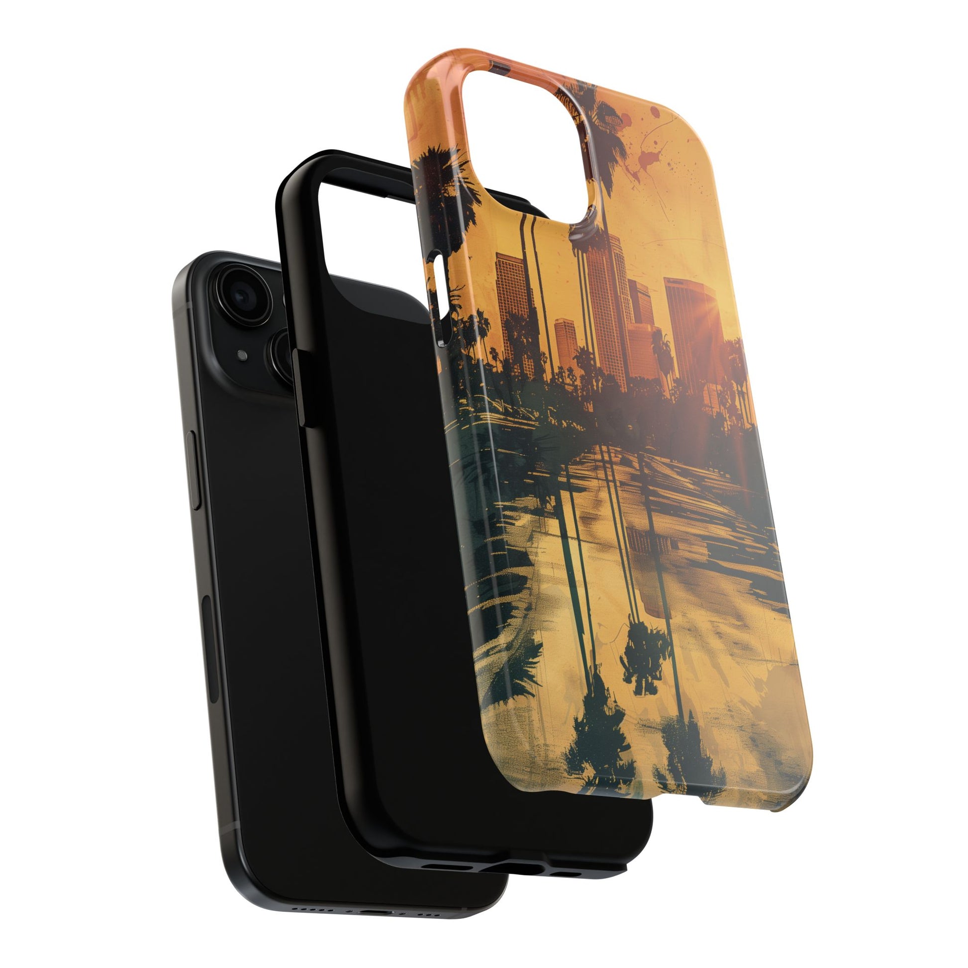 Los Angeles Sunset iPhone Case, Golden Hour Scenic View, Hollywood Hills Sunset Phone Case, Palm Trees Phone Case, iphone 15 pro max case